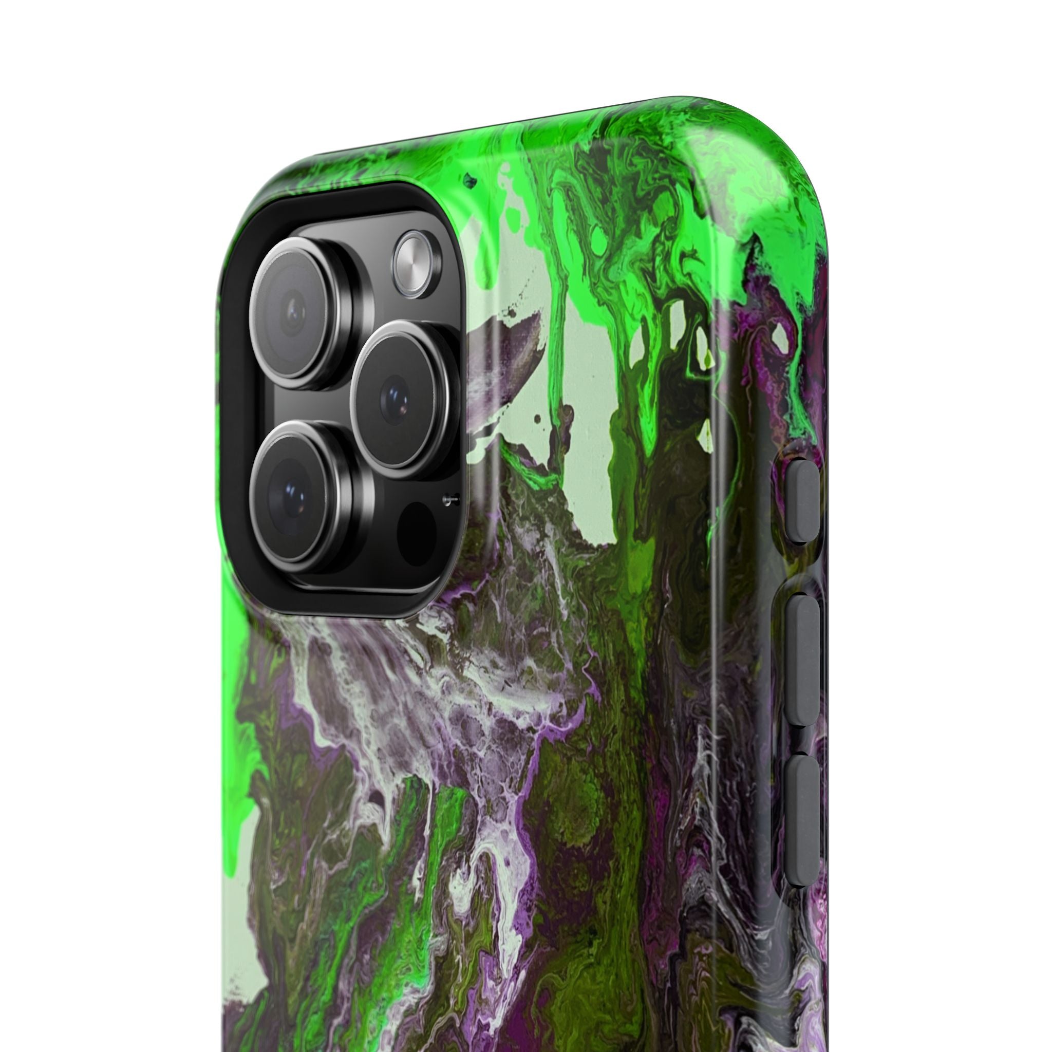Biohazard Flow X MagSafe iPhone Case – Abstract Art Design, Shockproof for iPhone 14–17 Pro & Pro Max