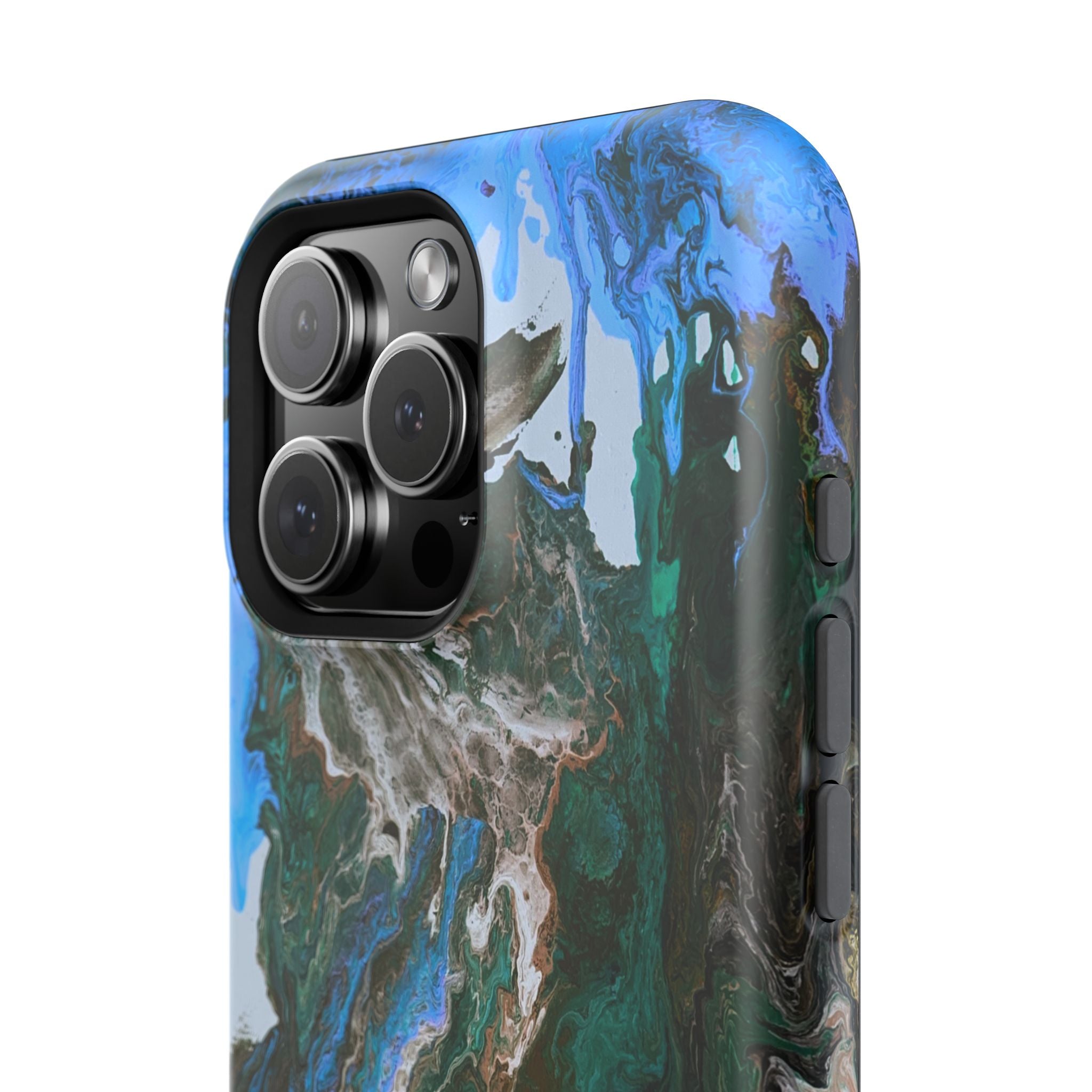 Cobalt Overdrive X MagSafe iPhone Case – Abstract Art Design, Shockproof for iPhone 14–17 Pro & Pro Max
