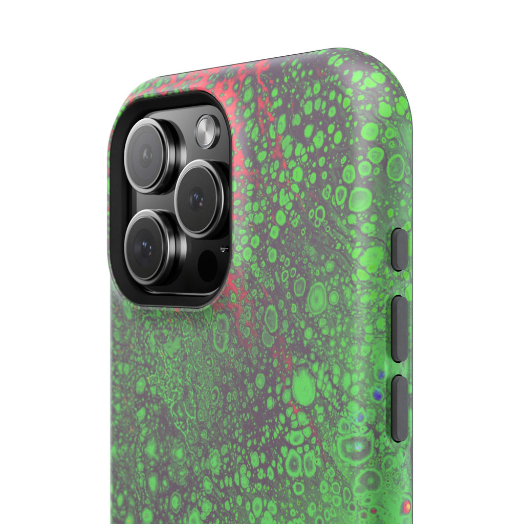 Toxic Pulse MagSafe iPhone Case – Abstract Art Design, Shockproof for iPhone 14–17 Pro & Pro Max