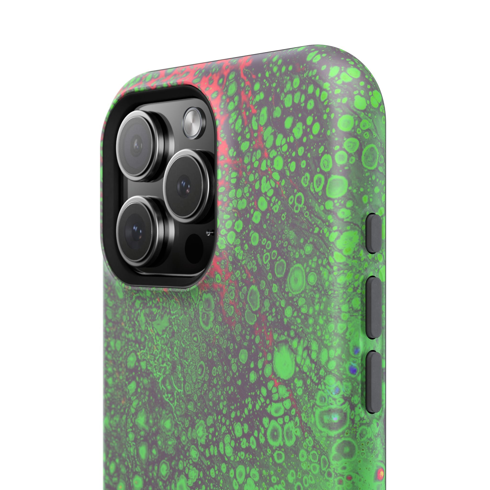 Toxic Pulse MagSafe iPhone Case – Abstract Art Design, Shockproof for iPhone 14–17 Pro & Pro Max
