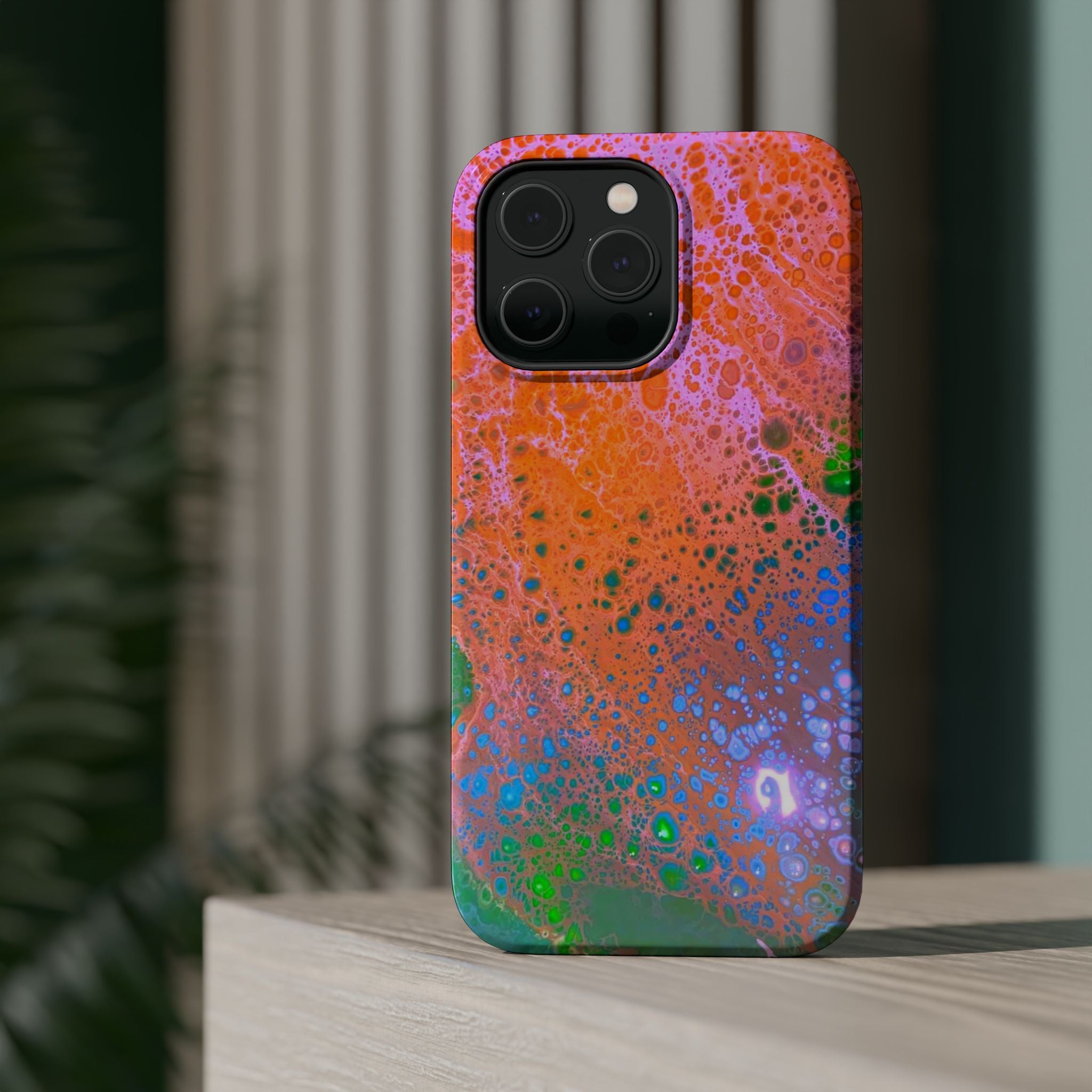 Sunflare Pulse MagSafe iPhone Case – Abstract Art Design, Shockproof for iPhone 14–17 Pro & Pro Max