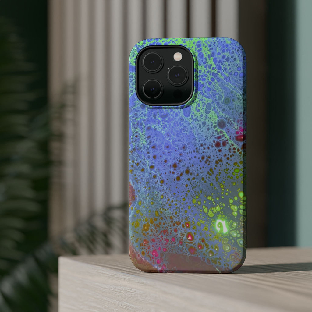 Arctic Pulse MagSafe iPhone Case – Abstract Art Design, Shockproof for iPhone 14–17 Pro & Pro Max
