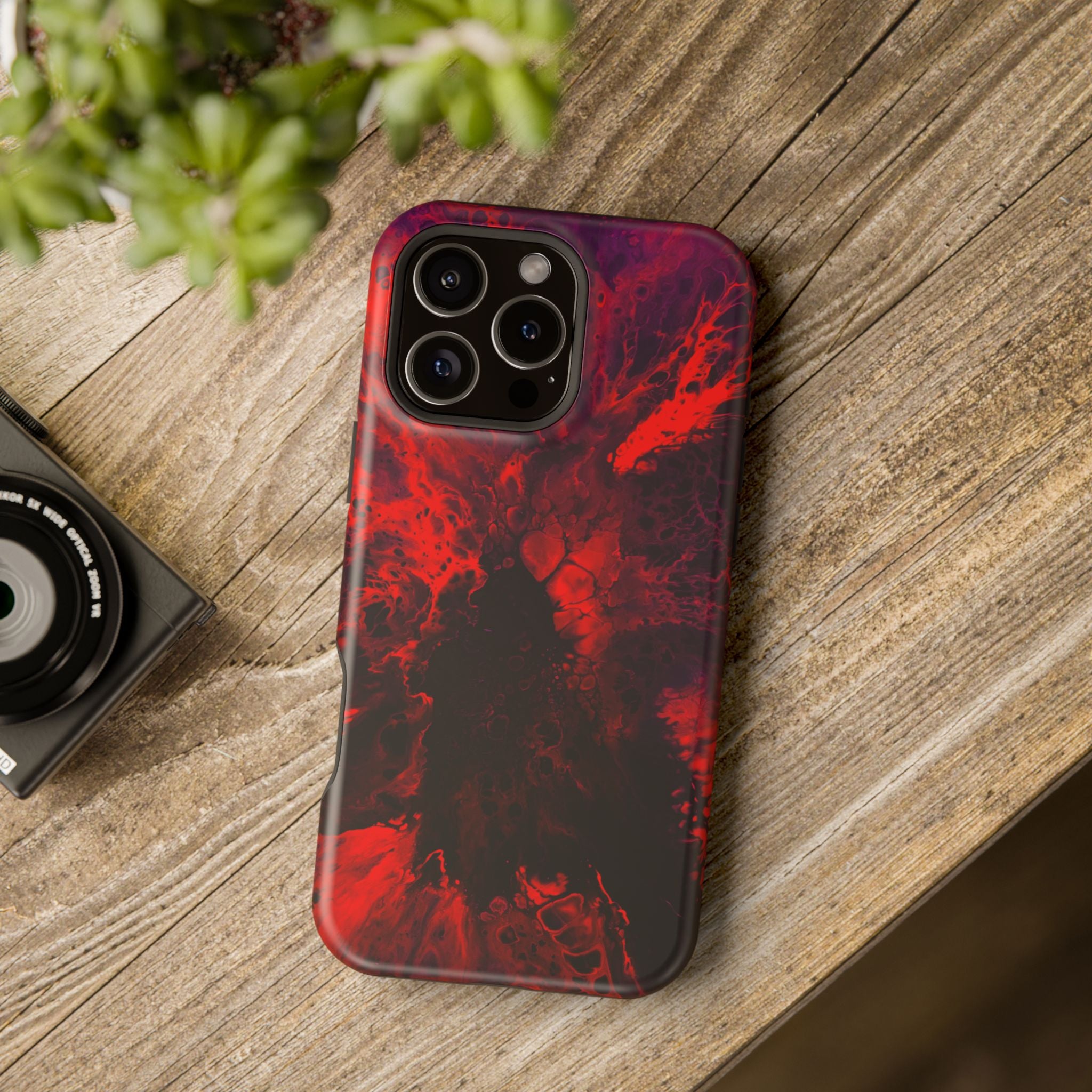 Bloodflare MagSafe iPhone Case – Abstract Art Design, Shockproof for iPhone 14–17 Pro & Pro Max