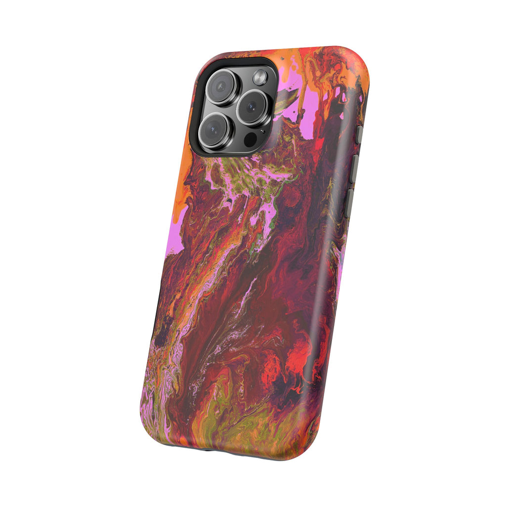 Gold Reactor X MagSafe iPhone Case – Abstract Art Design, Shockproof for iPhone 14–17 Pro & Pro Max