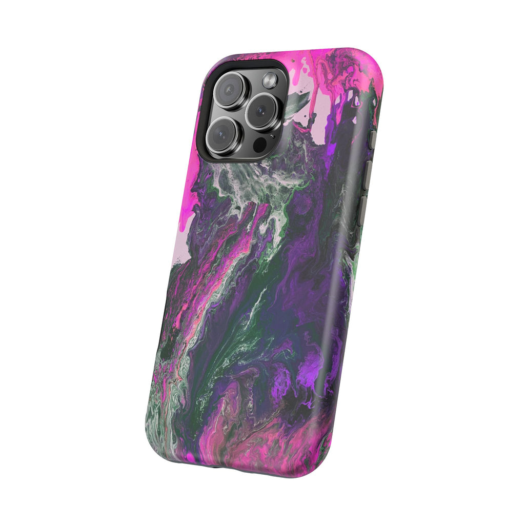 Fuchsia Coreline X MagSafe iPhone Case – Abstract Art Design, Shockproof for iPhone 14–17 Pro & Pro Max
