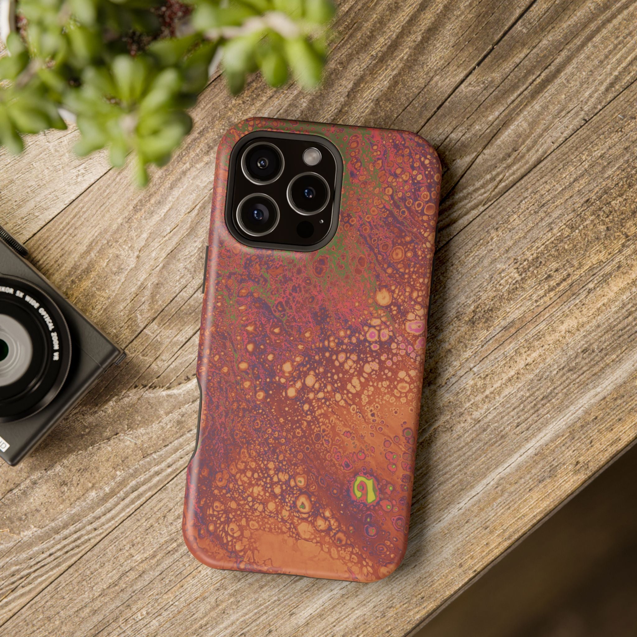 Amber Surge MagSafe iPhone Case – Abstract Art Design, Shockproof for iPhone 14–17 Pro & Pro Max