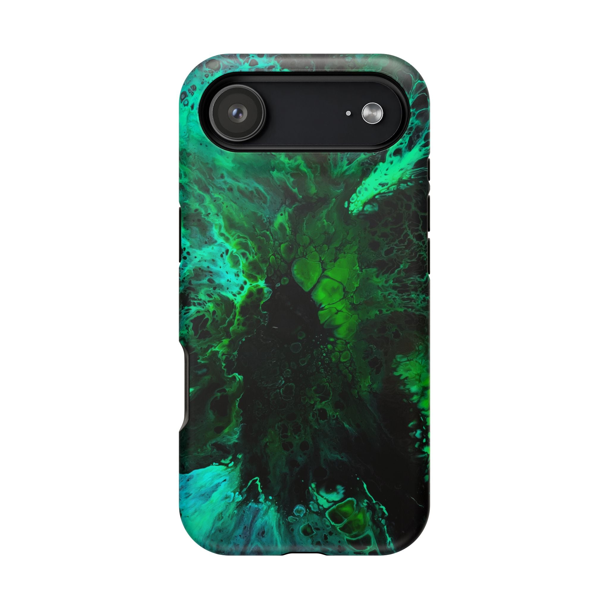 Emerald Collapse MagSafe iPhone Case – Abstract Art Design, Shockproof for iPhone 14–17 Pro & Pro Max