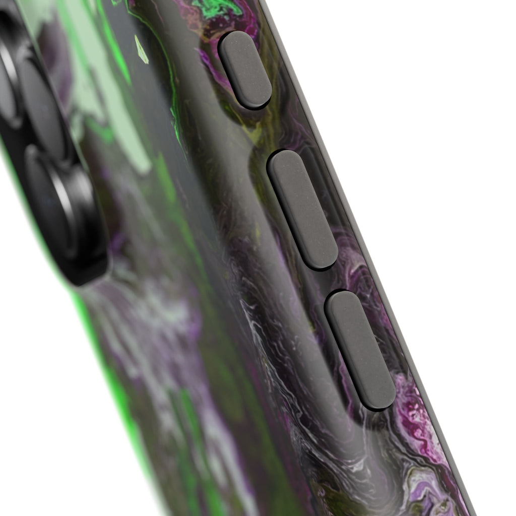 Biohazard Flow X MagSafe iPhone Case – Abstract Art Design, Shockproof for iPhone 14–17 Pro & Pro Max