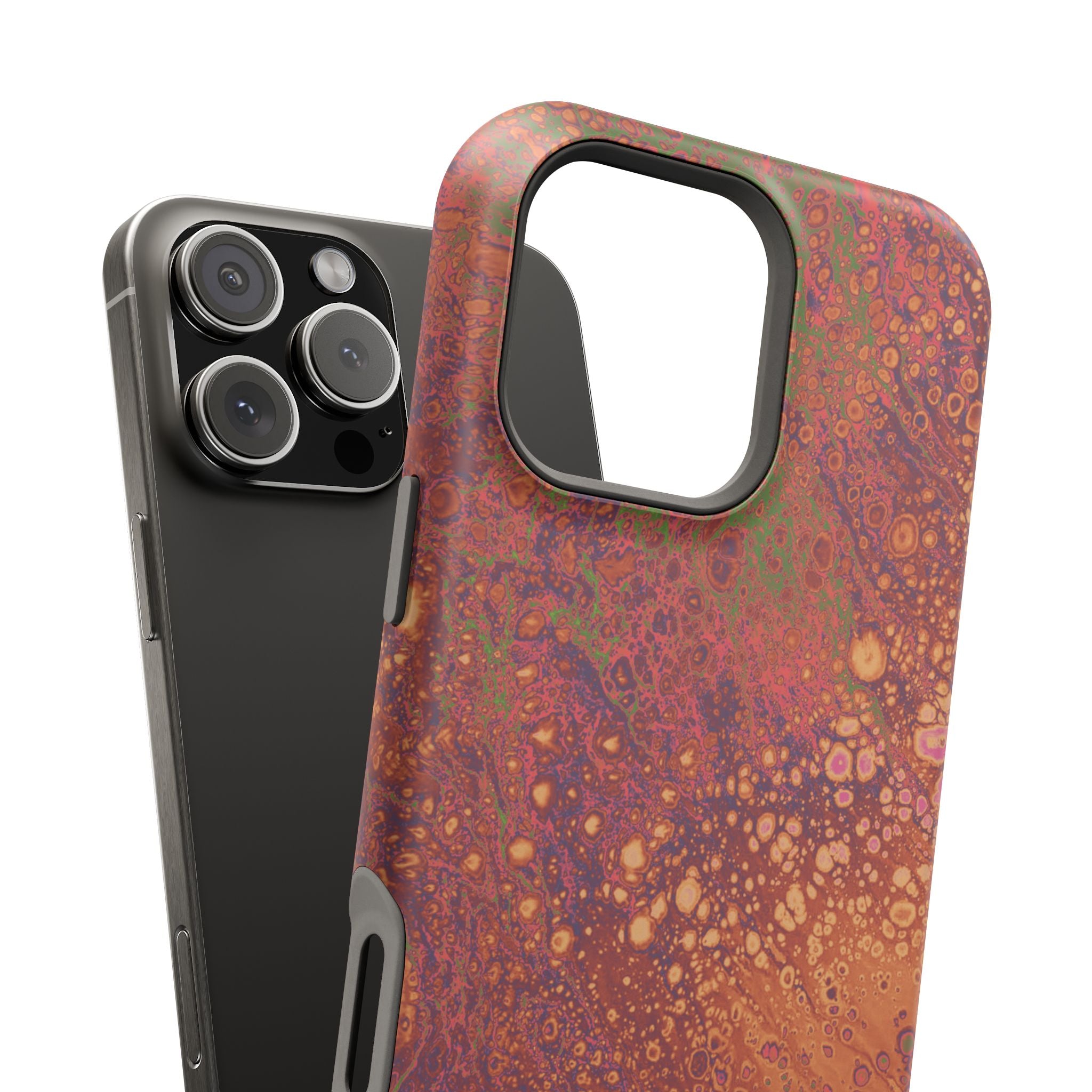 Amber Surge MagSafe iPhone Case – Abstract Art Design, Shockproof for iPhone 14–17 Pro & Pro Max