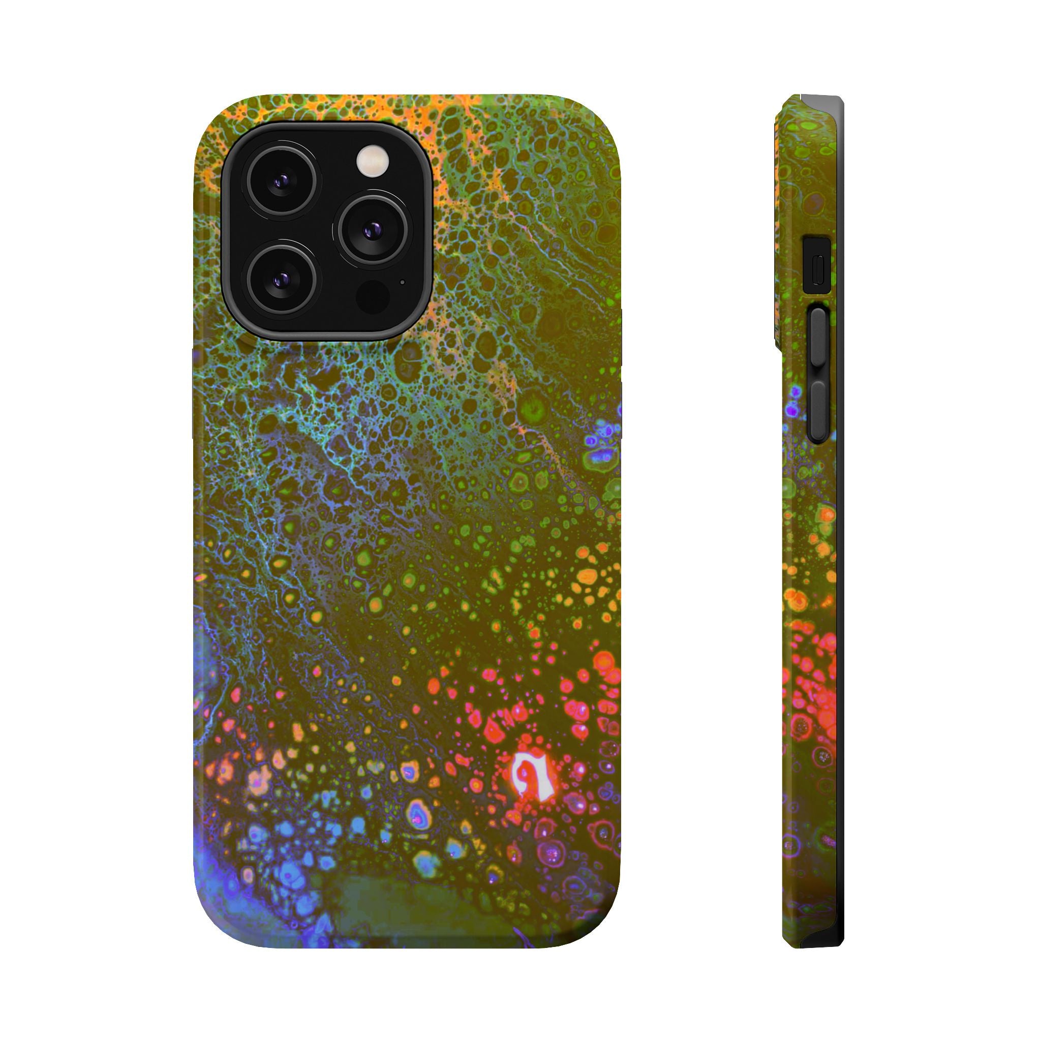 Chromatic Pulse MagSafe iPhone Case – Abstract Art Design, Shockproof for iPhone 14–17 Pro & Pro Max