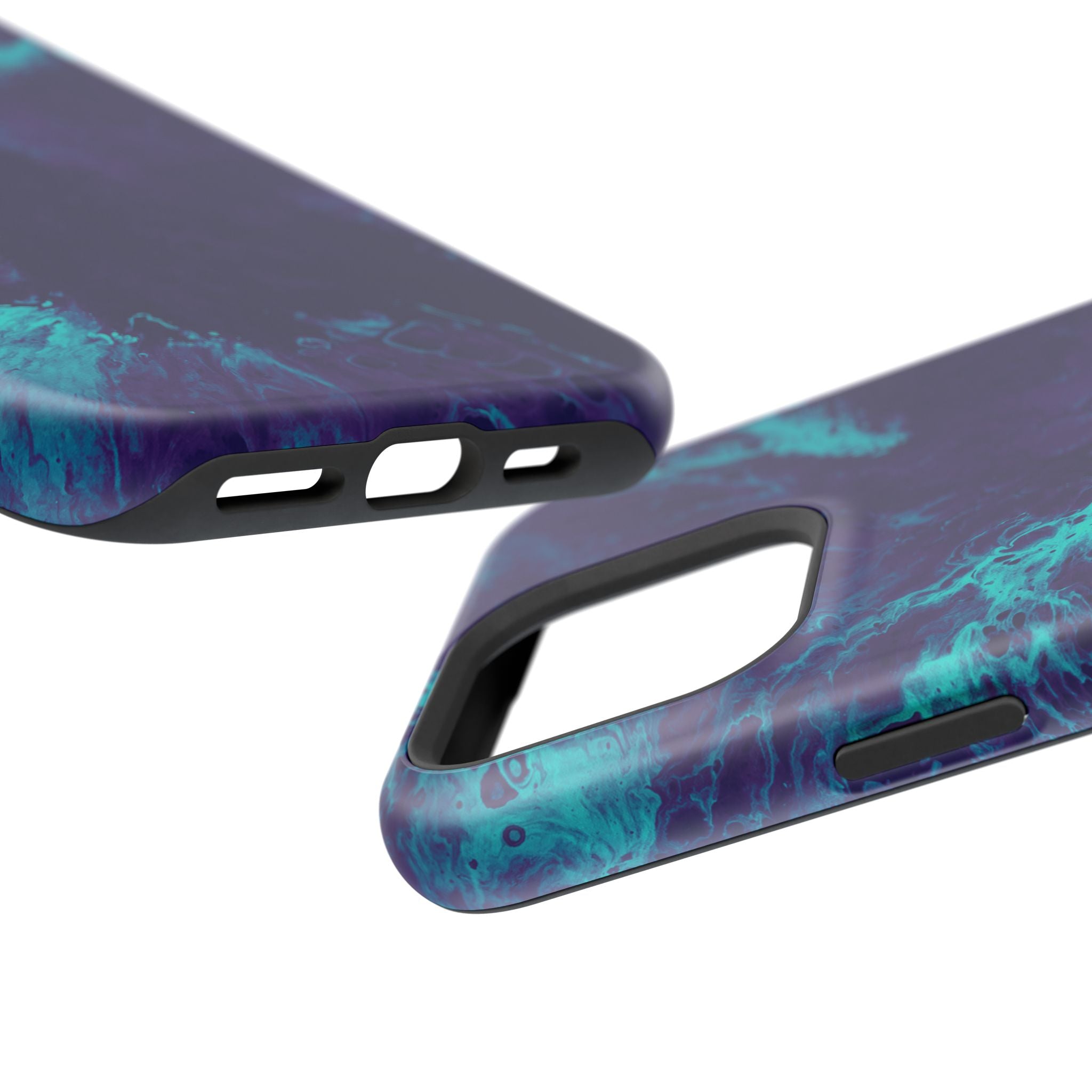 Ocean Pulse MagSafe iPhone Case – Abstract Art Design, Shockproof for iPhone 14–17 Pro & Pro Max
