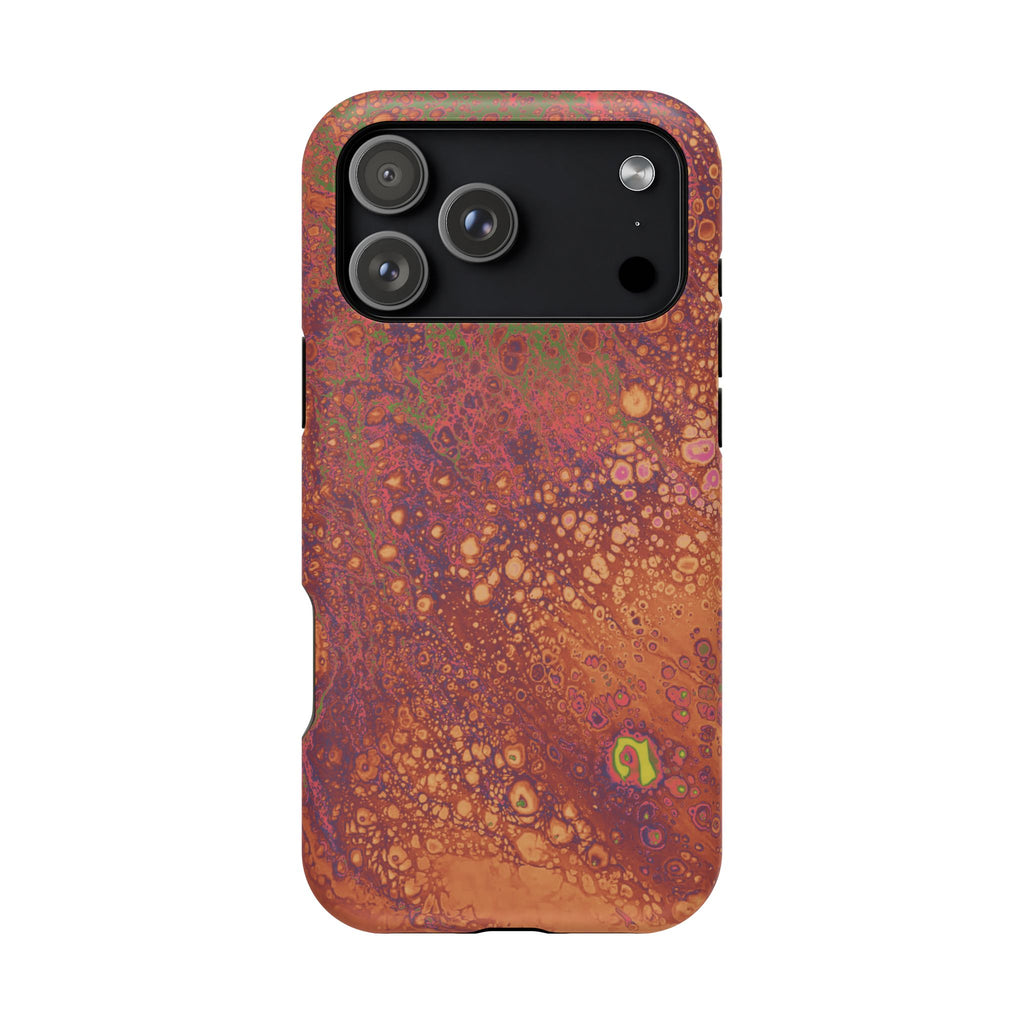 Amber Surge MagSafe iPhone Case – Abstract Art Design, Shockproof for iPhone 14–17 Pro & Pro Max