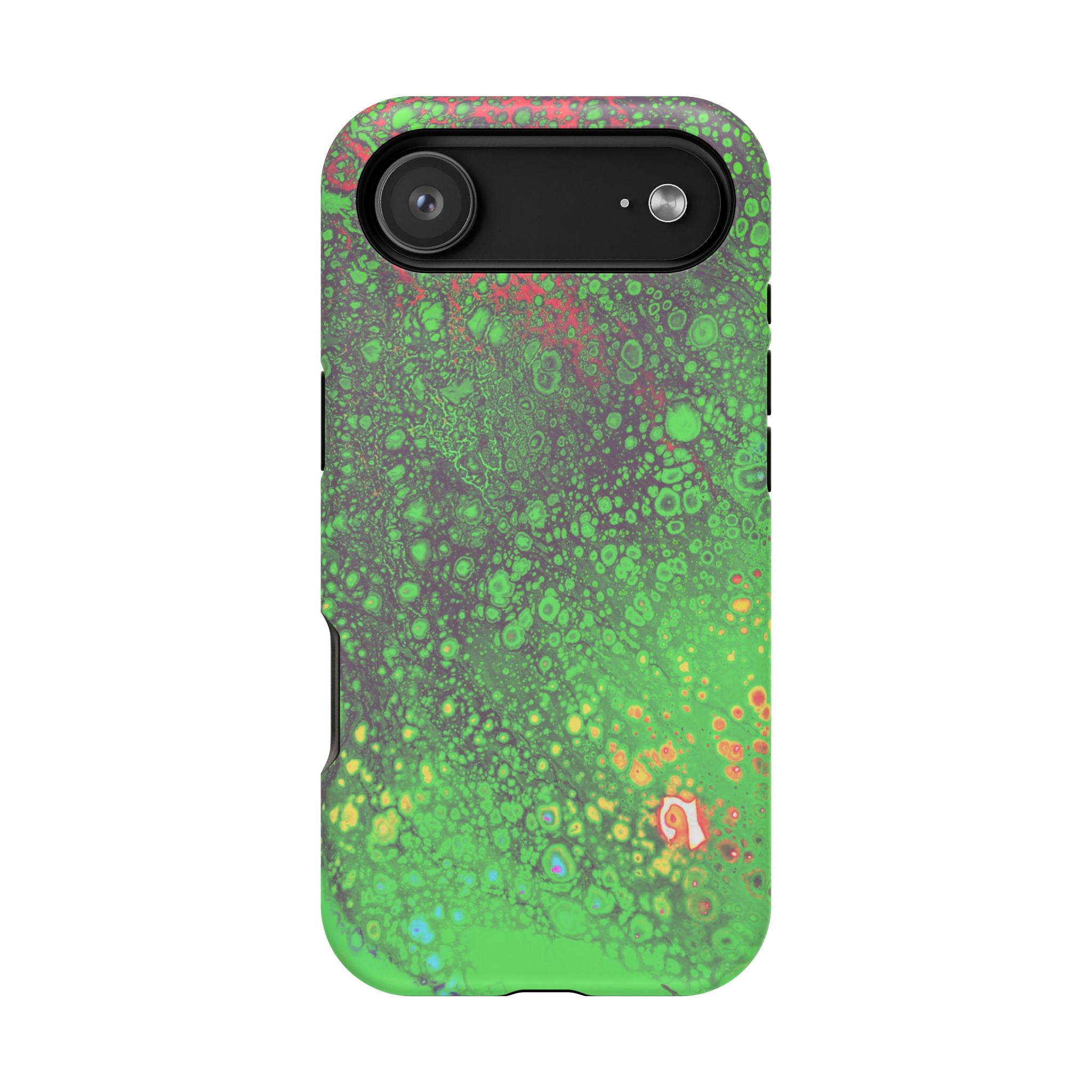 Toxic Pulse MagSafe iPhone Case – Abstract Art Design, Shockproof for iPhone 14–17 Pro & Pro Max