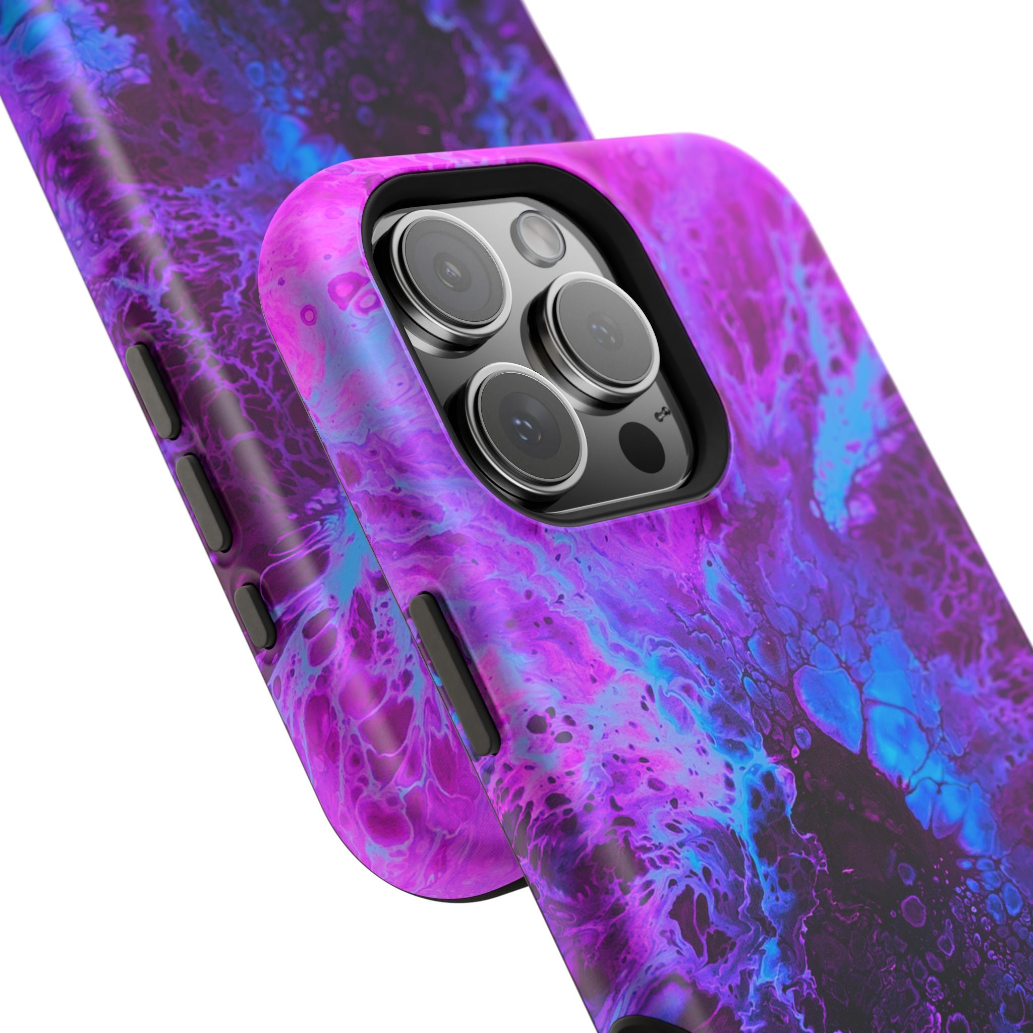 Violet Nebula MagSafe iPhone Case – Abstract Art Design, Shockproof for iPhone 14–17 Pro & Pro Max