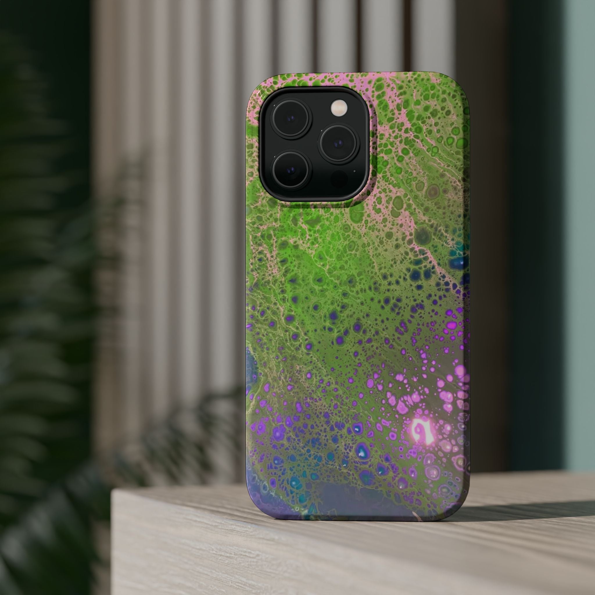 Galaxy Surge MagSafe iPhone Case – Abstract Art Design, Shockproof for iPhone 14–17 Pro & Pro Max