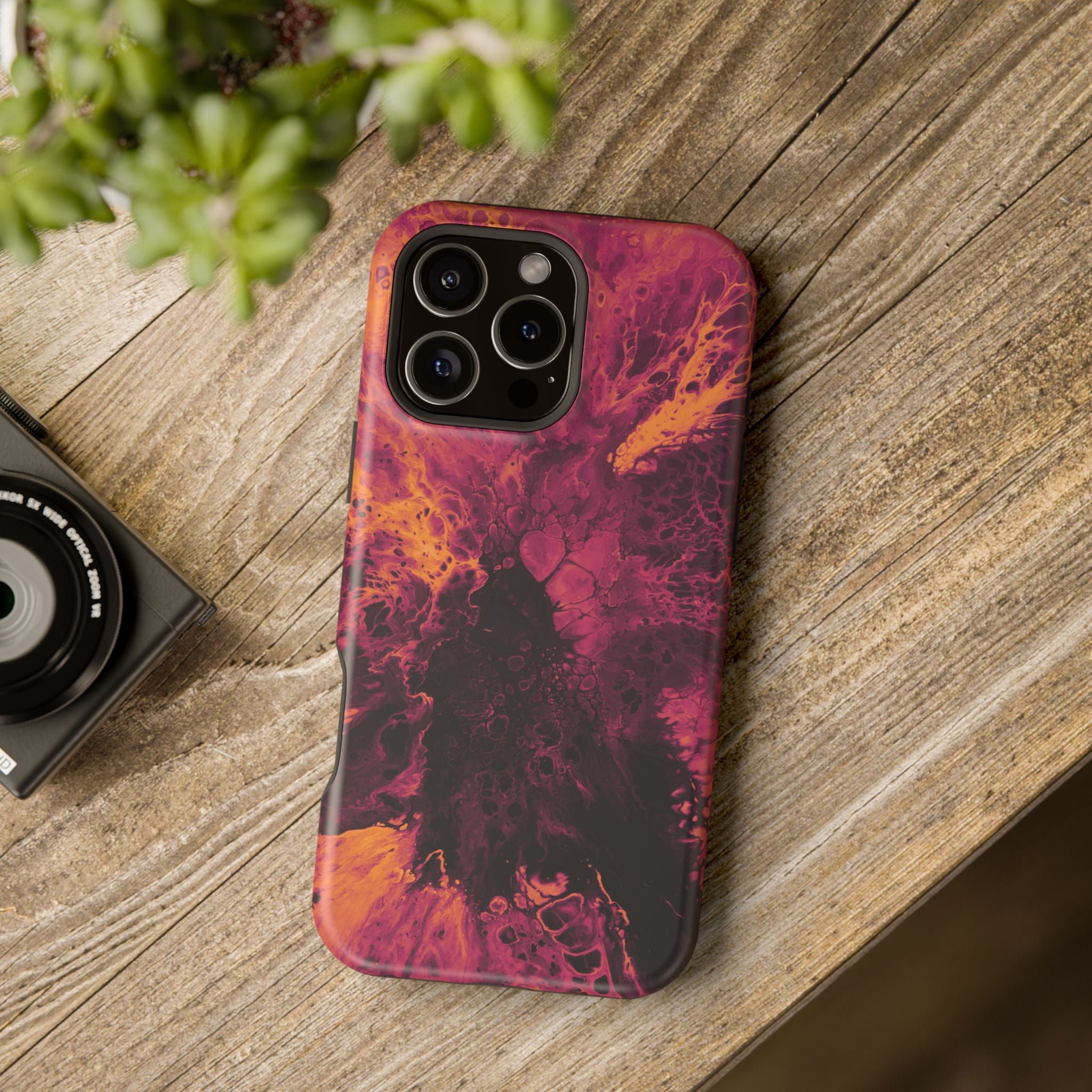 Dark Bloom X MagSafe iPhone Case – Abstract Art Design, Shockproof for iPhone 14–17 Pro & Pro Max