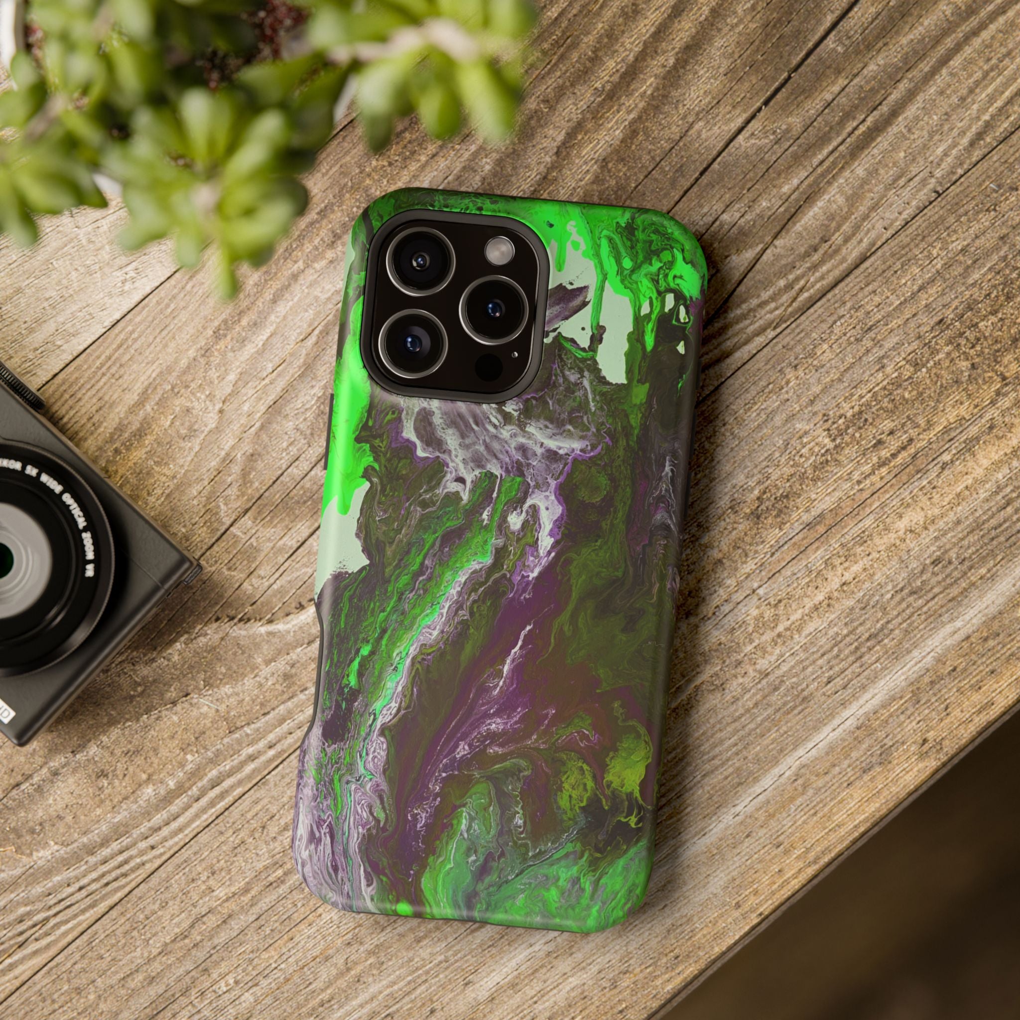 Biohazard Flow X MagSafe iPhone Case – Abstract Art Design, Shockproof for iPhone 14–17 Pro & Pro Max