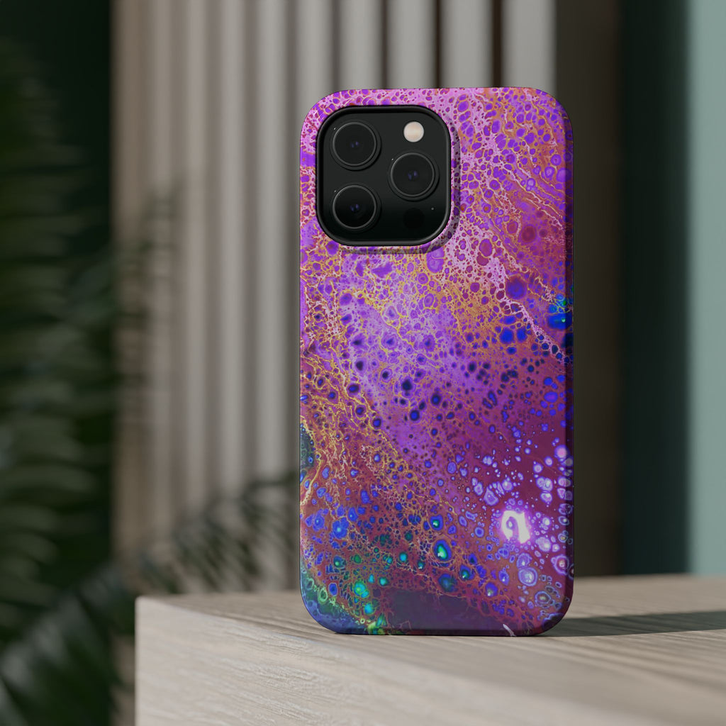 Cosmic Pulse MagSafe iPhone Case – Abstract Art Design, Shockproof for iPhone 14–17 Pro & Pro Max