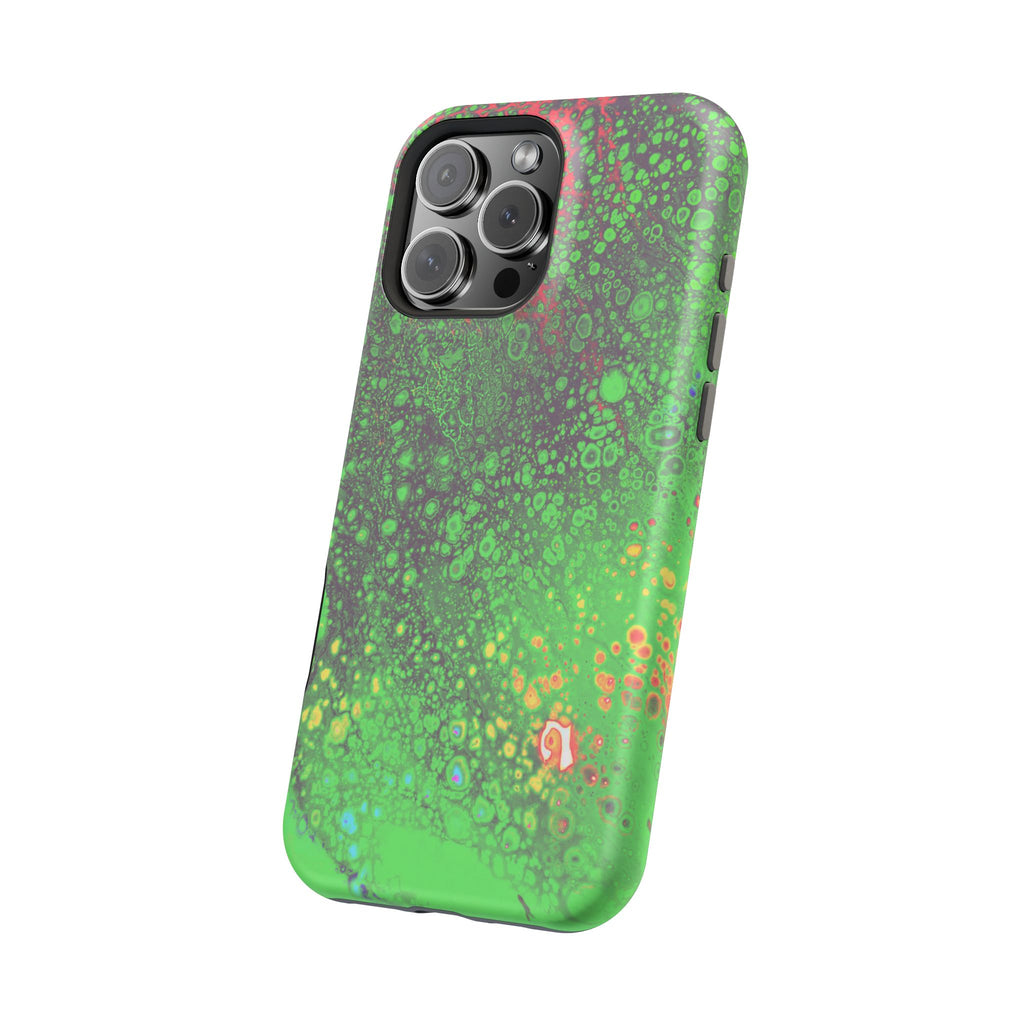 Toxic Pulse MagSafe iPhone Case – Abstract Art Design, Shockproof for iPhone 14–17 Pro & Pro Max