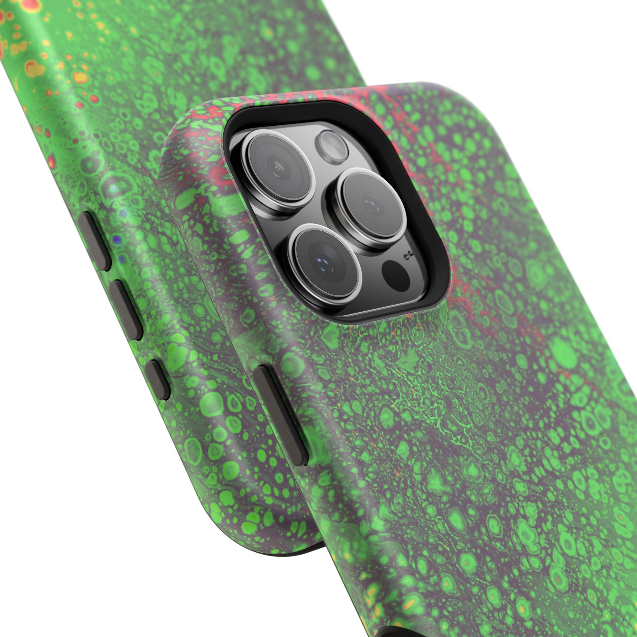 Toxic Pulse MagSafe iPhone Case – Abstract Art Design, Shockproof for iPhone 14–17 Pro & Pro Max