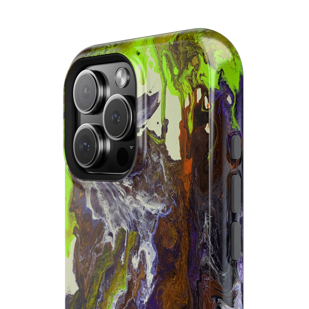 Aurora Bloom X MagSafe iPhone Case – Abstract Art Design, Shockproof for iPhone 14–17 Pro & Pro Max