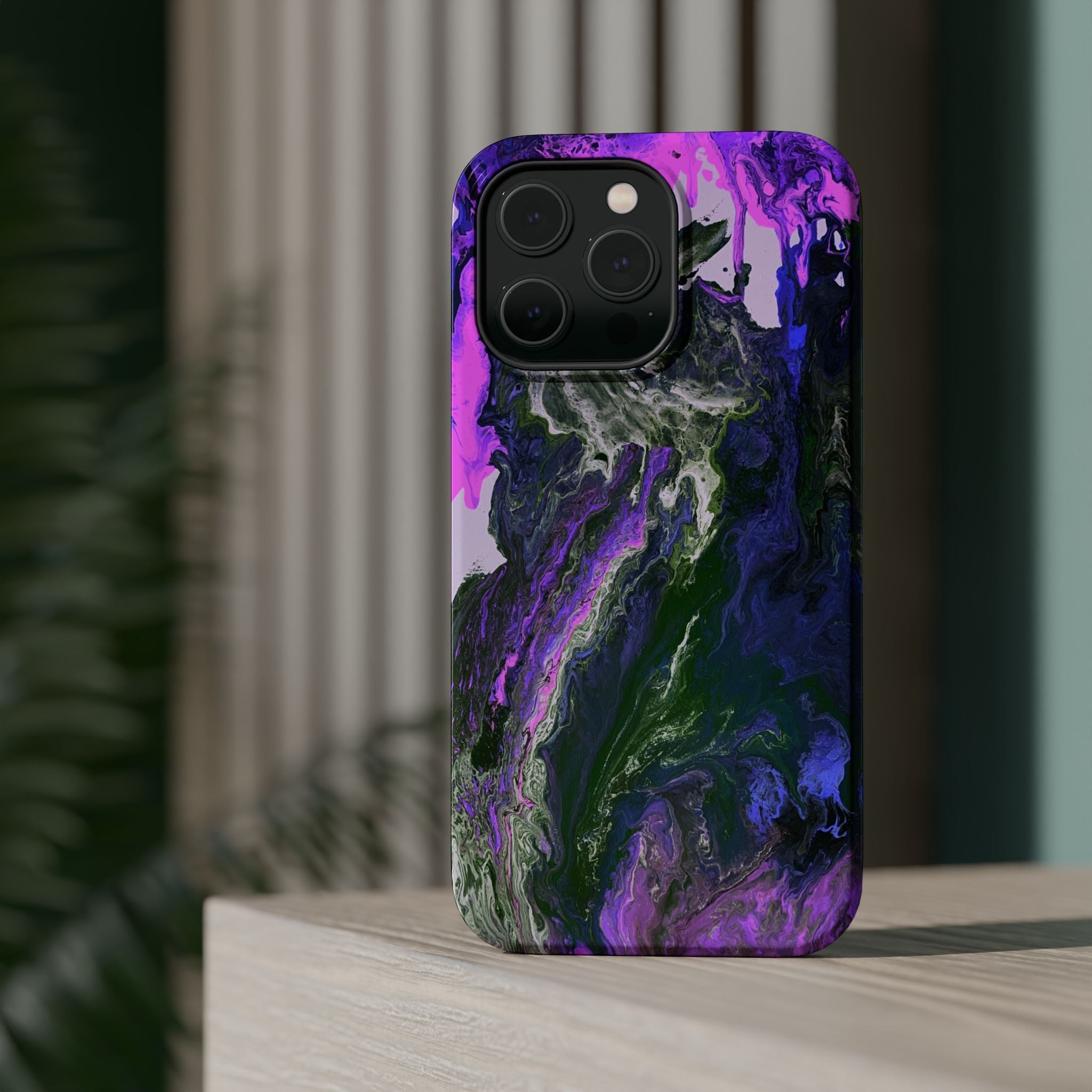 Neon Blossom X MagSafe iPhone Case – Abstract Art Design, Shockproof for iPhone 14–17 Pro & Pro Max