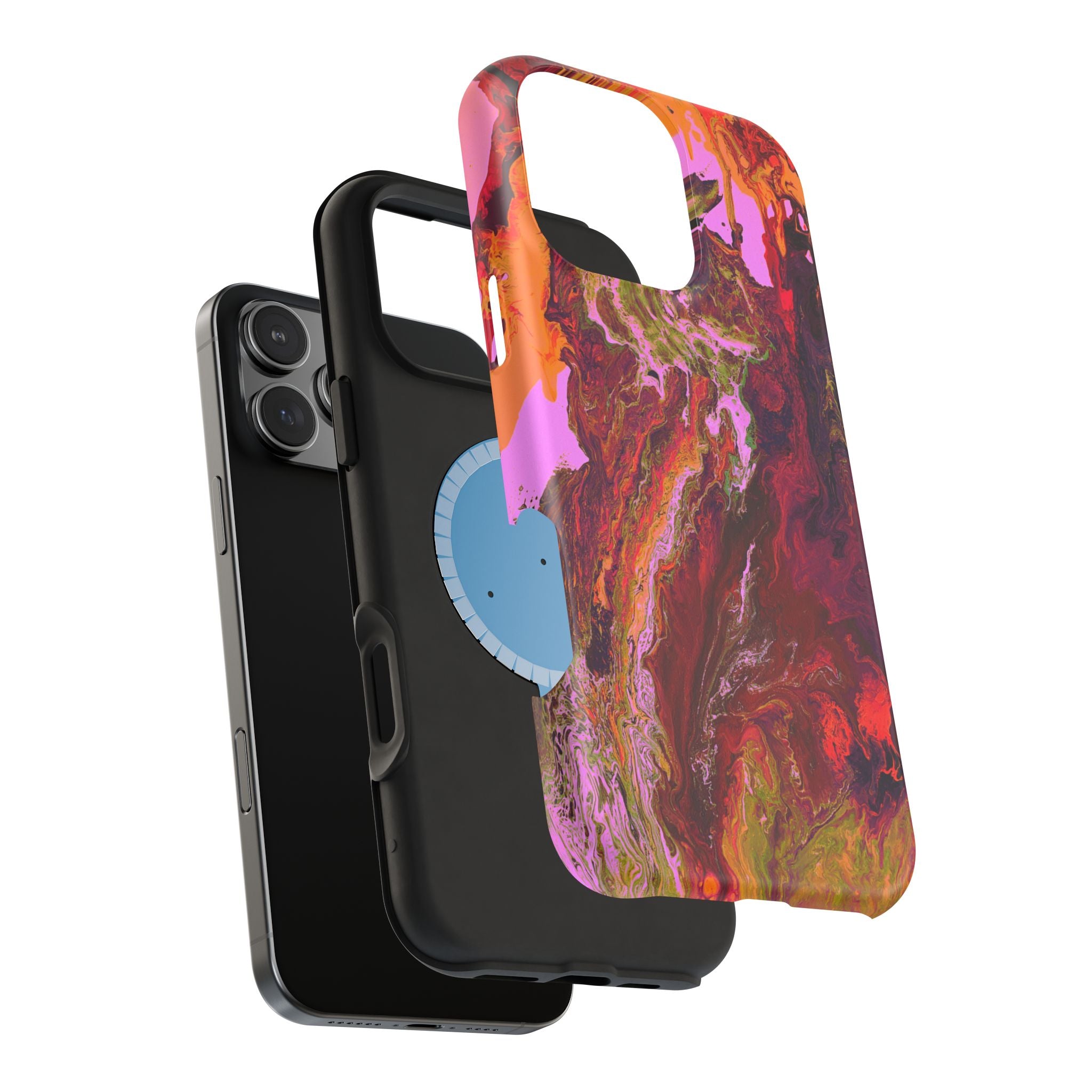 Gold Reactor X MagSafe iPhone Case – Abstract Art Design, Shockproof for iPhone 14–17 Pro & Pro Max