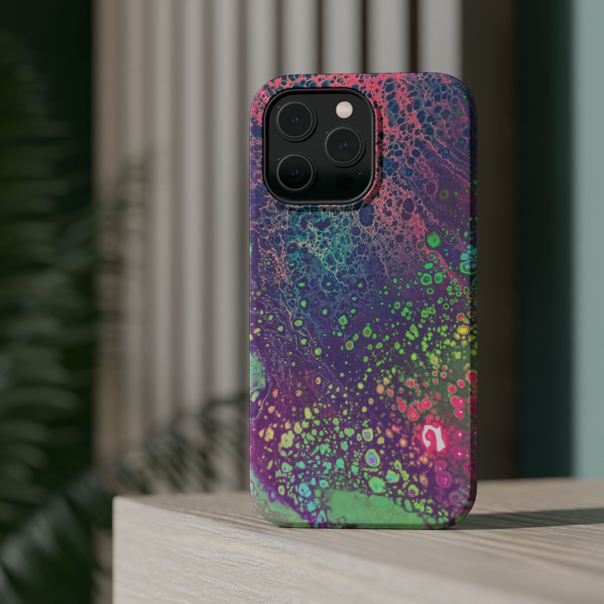 Glow Garden MagSafe iPhone Case – Abstract Art Design, Shockproof for iPhone 14–17 Pro & Pro Max