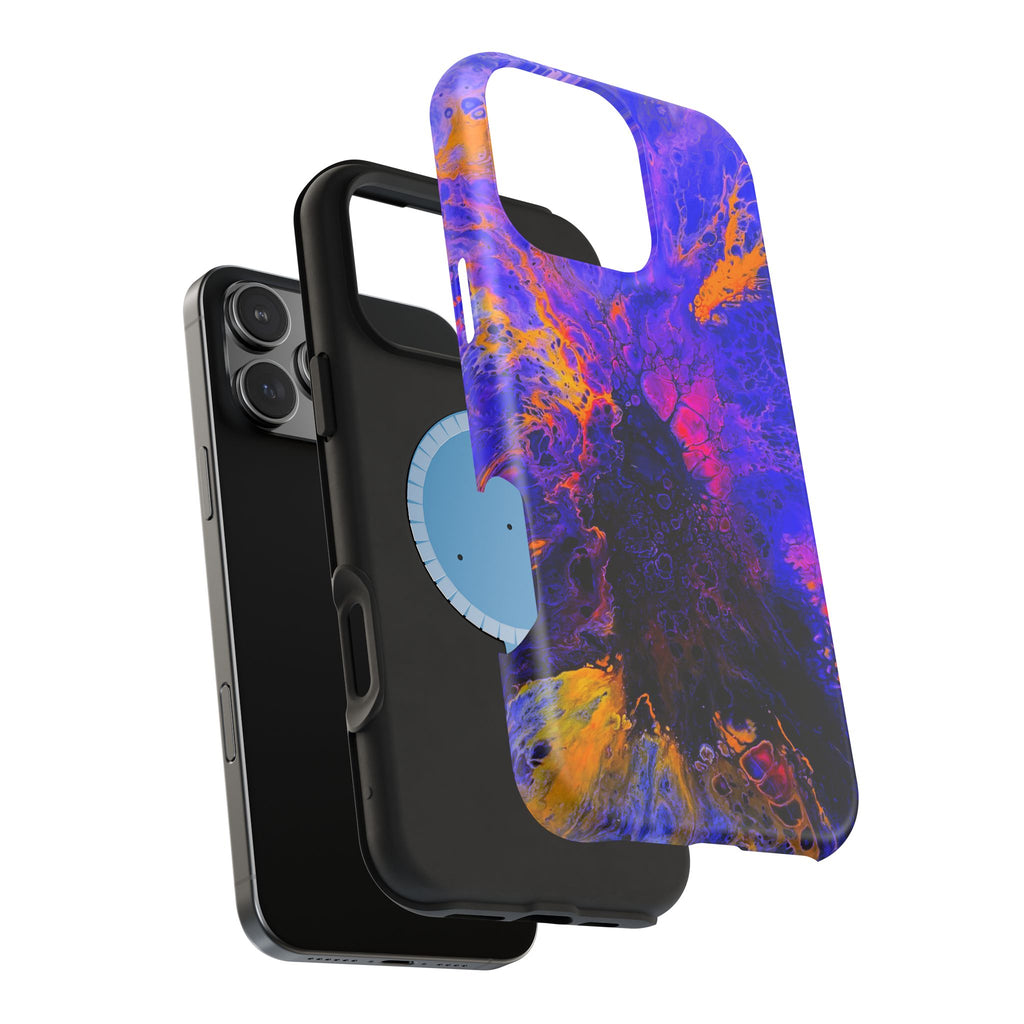 Cobalt Storm MagSafe iPhone Case – Abstract Art Design, Shockproof for iPhone 14–17 Pro & Pro Max