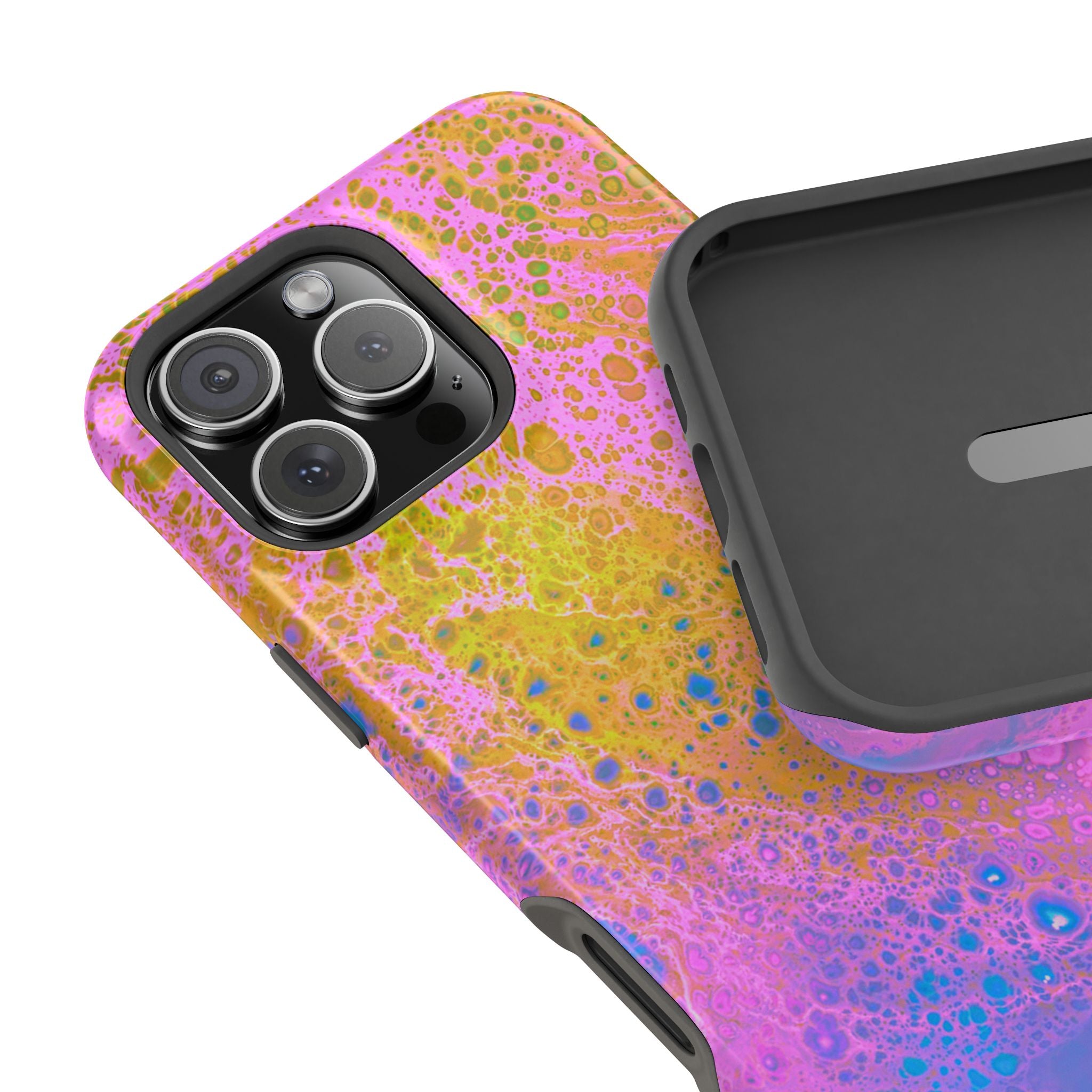 Spectral Distortion MagSafe iPhone Case – Abstract Art Design, Shockproof for iPhone 14–17 Pro & Pro Max