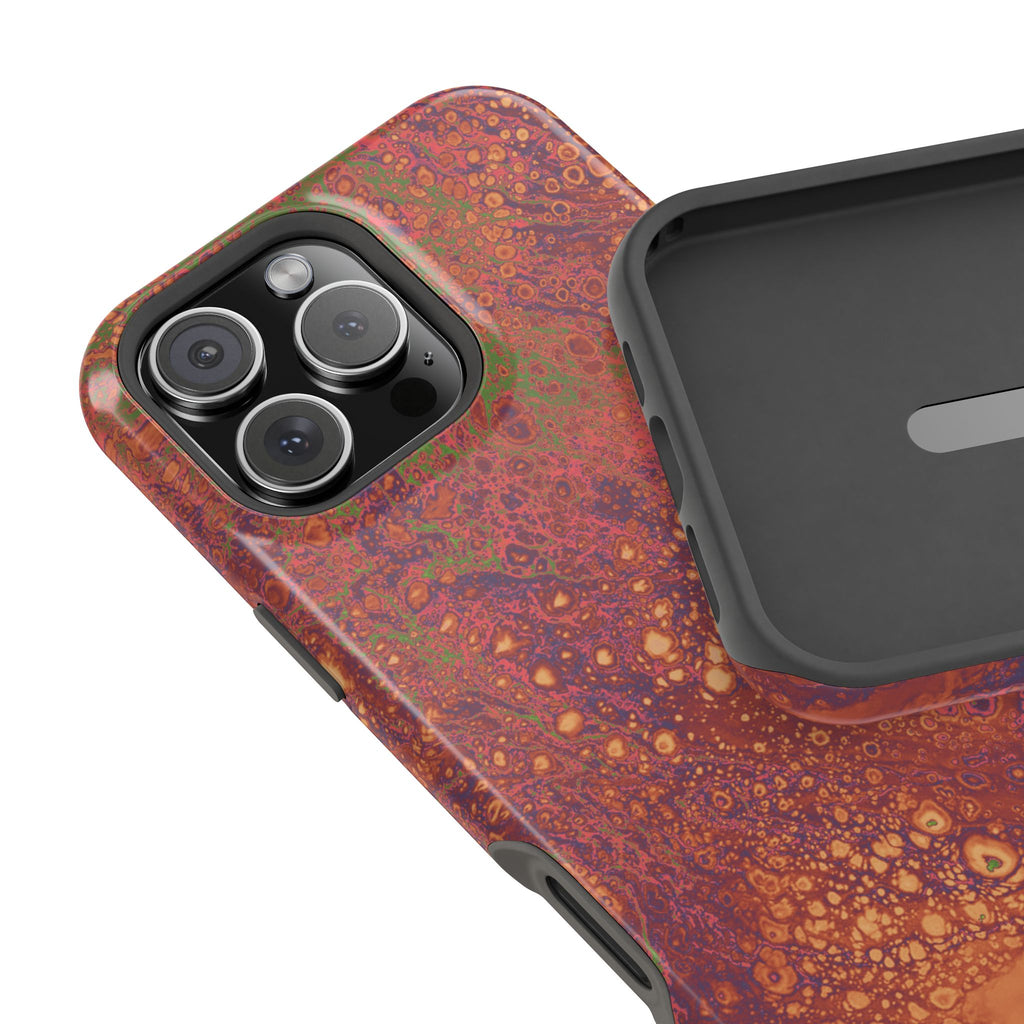 Amber Surge MagSafe iPhone Case – Abstract Art Design, Shockproof for iPhone 14–17 Pro & Pro Max