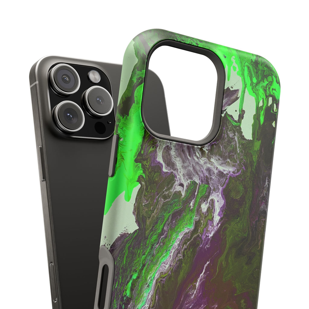 Biohazard Flow X MagSafe iPhone Case – Abstract Art Design, Shockproof for iPhone 14–17 Pro & Pro Max