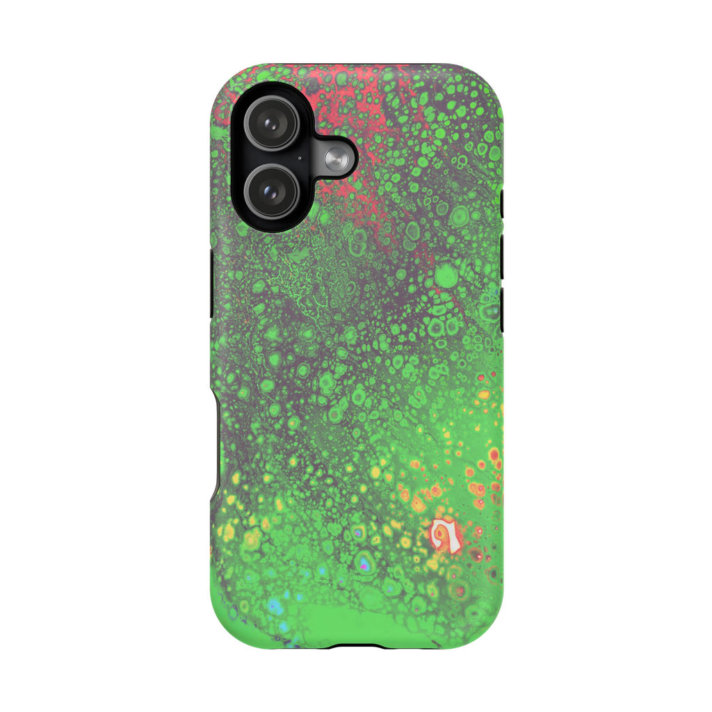 Toxic Pulse MagSafe iPhone Case – Abstract Art Design, Shockproof for iPhone 14–17 Pro & Pro Max