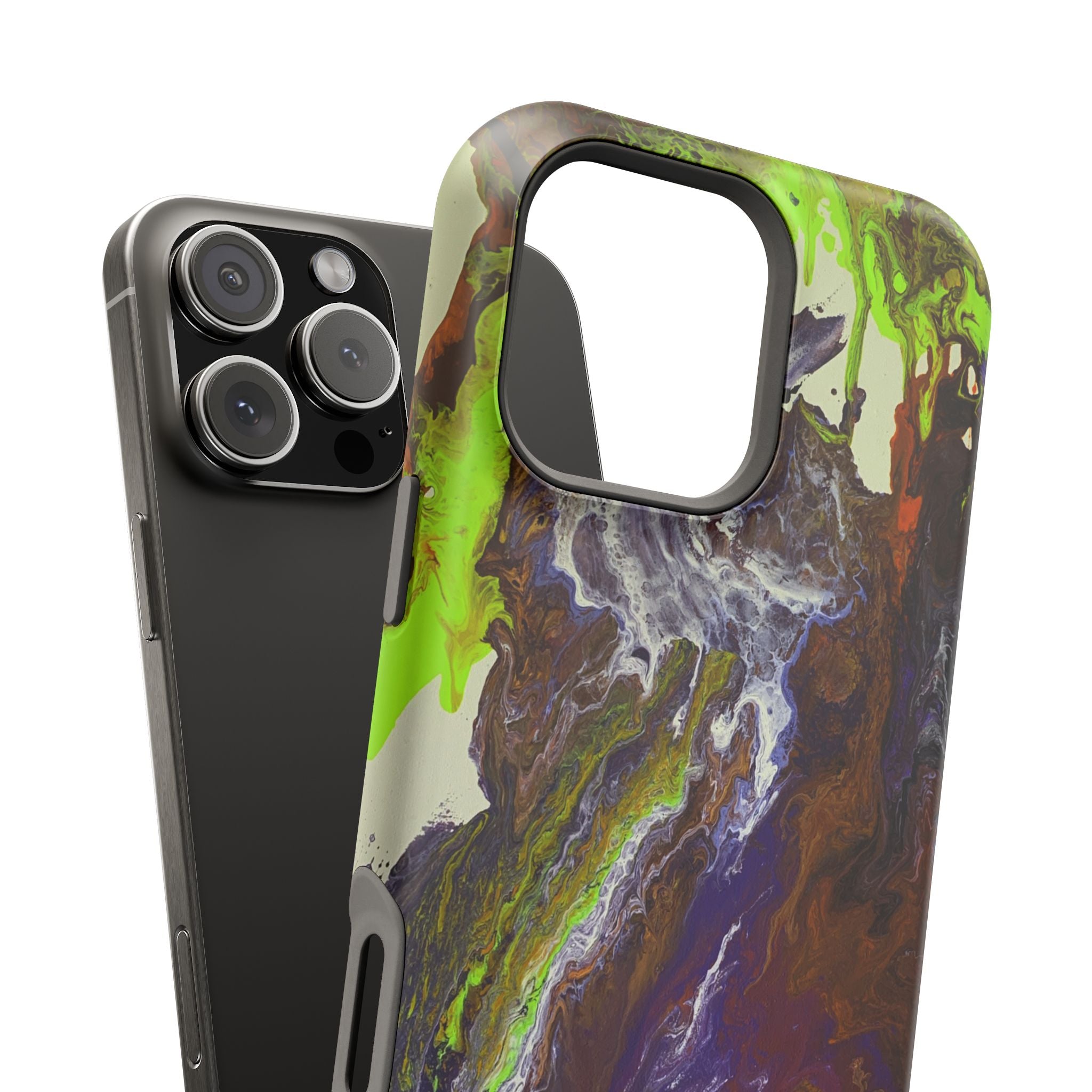 Aurora Bloom X MagSafe iPhone Case – Abstract Art Design, Shockproof for iPhone 14–17 Pro & Pro Max