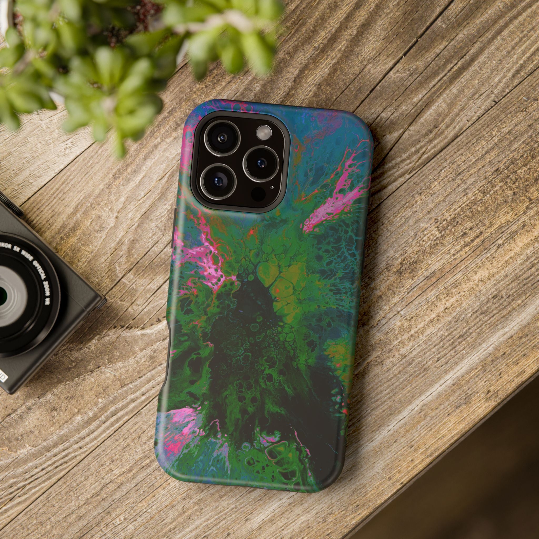 Galactic Core MagSafe iPhone Case – Abstract Art Design, Shockproof for iPhone 14–17 Pro & Pro Max