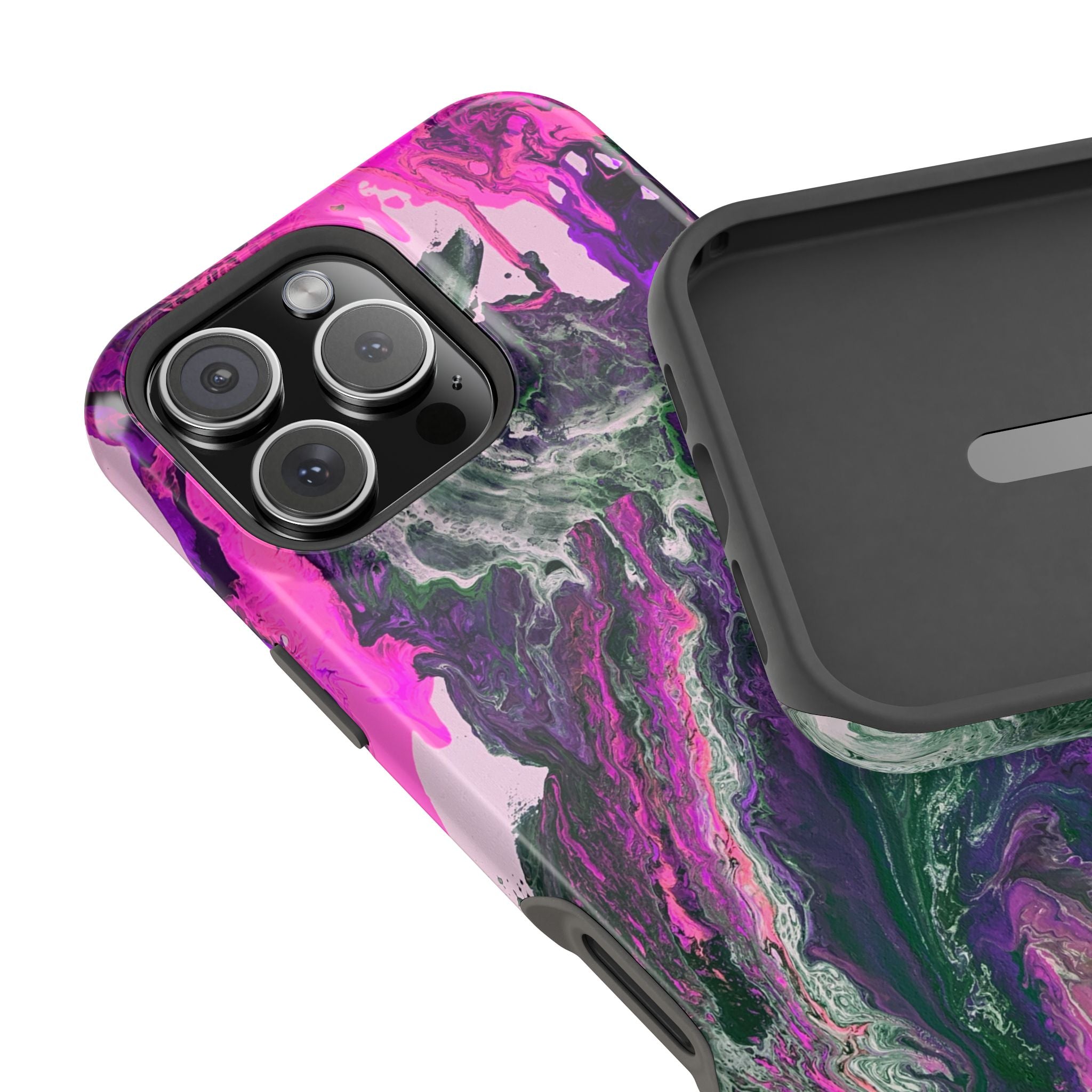 Fuchsia Coreline X MagSafe iPhone Case – Abstract Art Design, Shockproof for iPhone 14–17 Pro & Pro Max