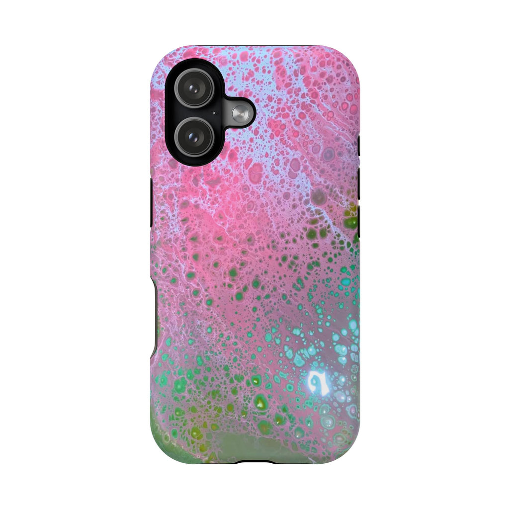 Acid Pink MagSafe iPhone Case – Abstract Art Design, Shockproof for iPhone 14–17 Pro & Pro Max