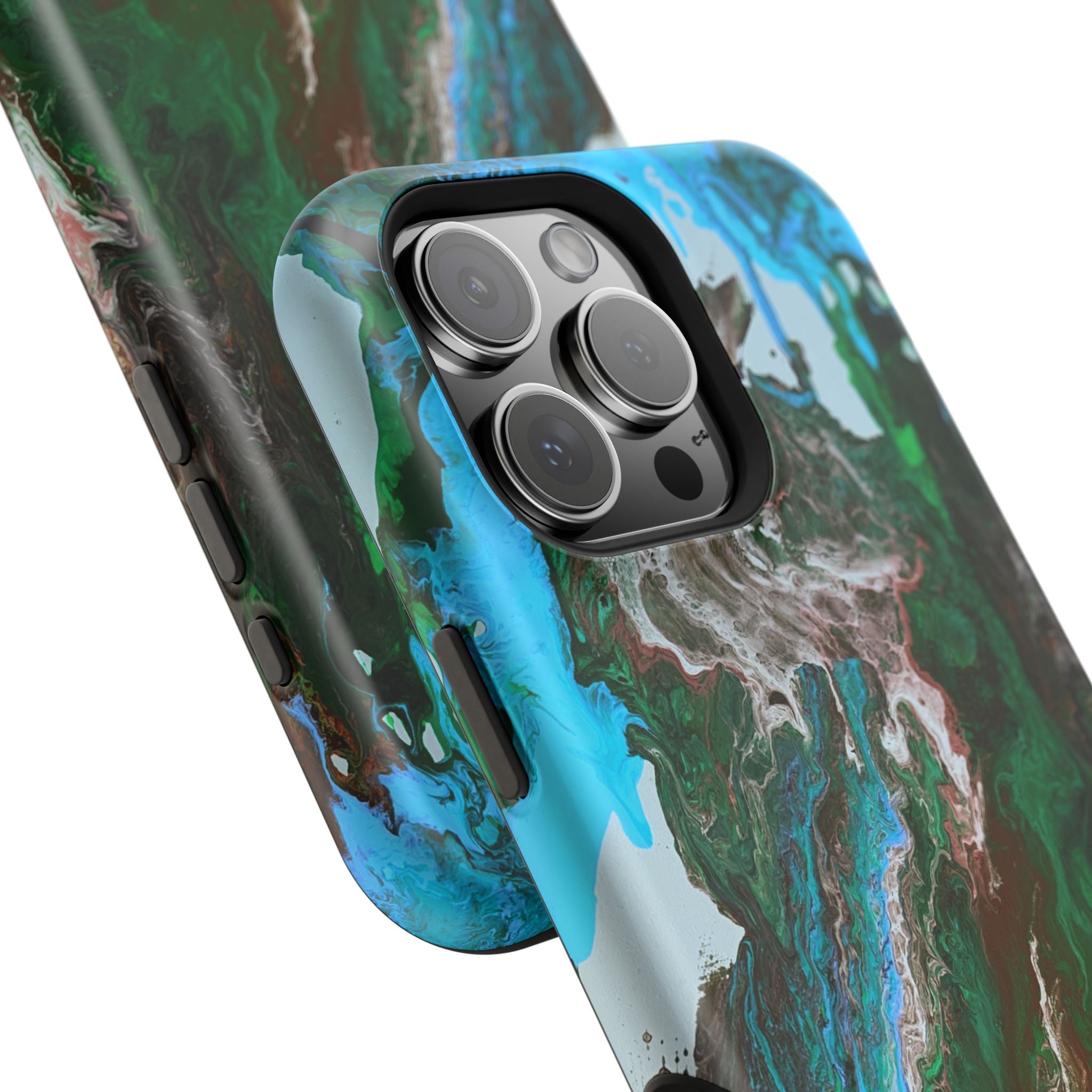 Aqua Reactor X MagSafe iPhone Case – Abstract Art Design, Shockproof for iPhone 14–17 Pro & Pro Max