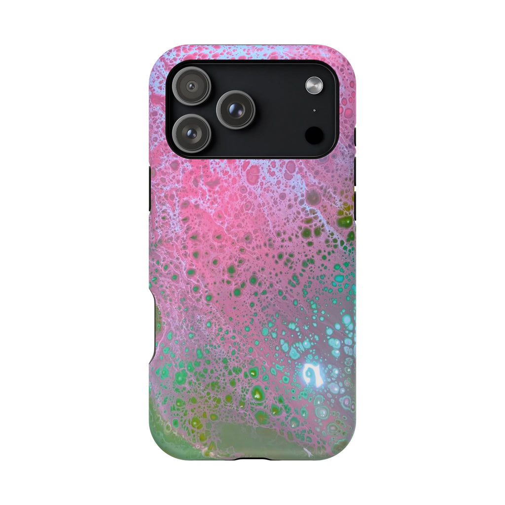 Acid Pink MagSafe iPhone Case – Abstract Art Design, Shockproof for iPhone 14–17 Pro & Pro Max