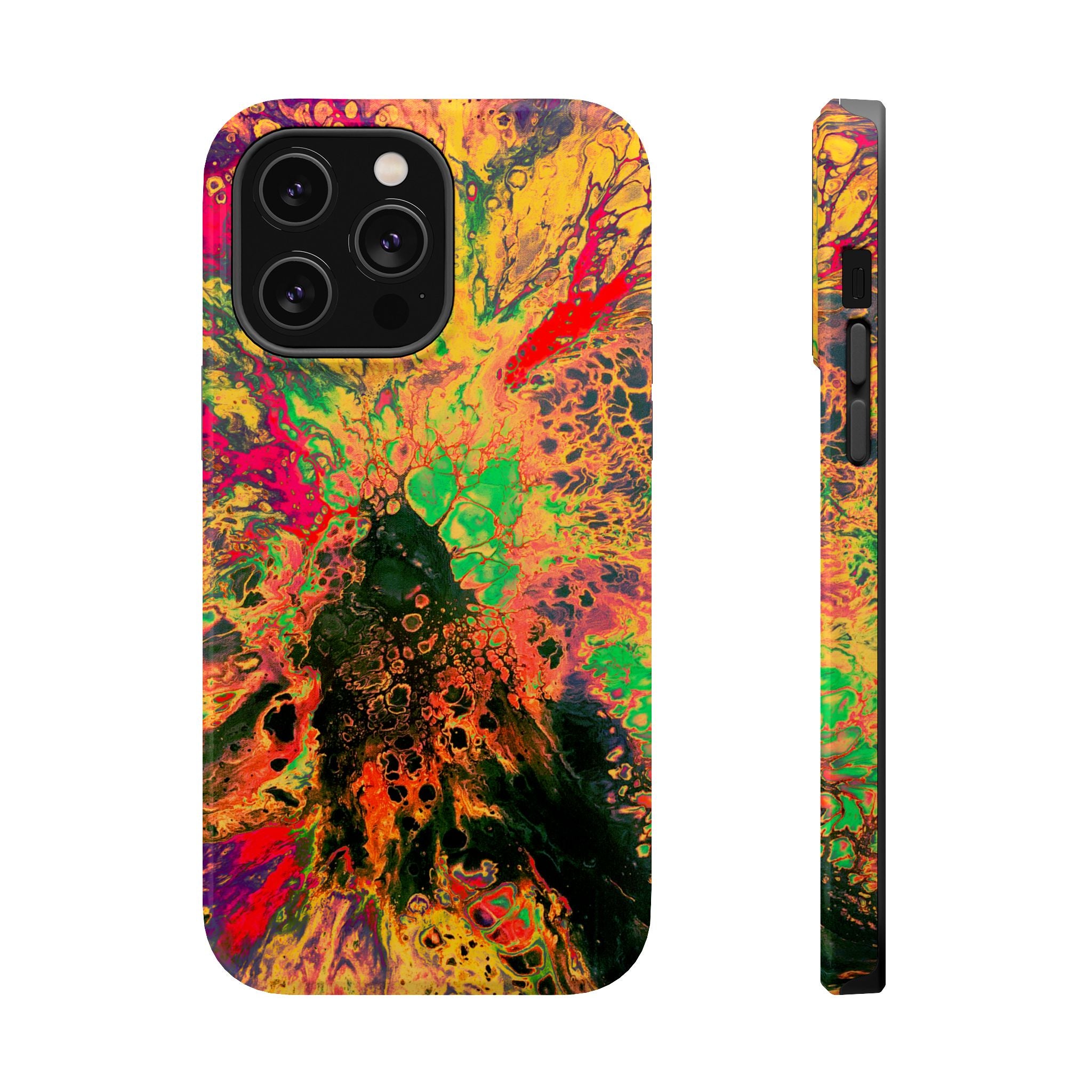 Bio Surge MagSafe iPhone Case – Abstract Art Design, Shockproof for iPhone 14–17 Pro & Pro Max