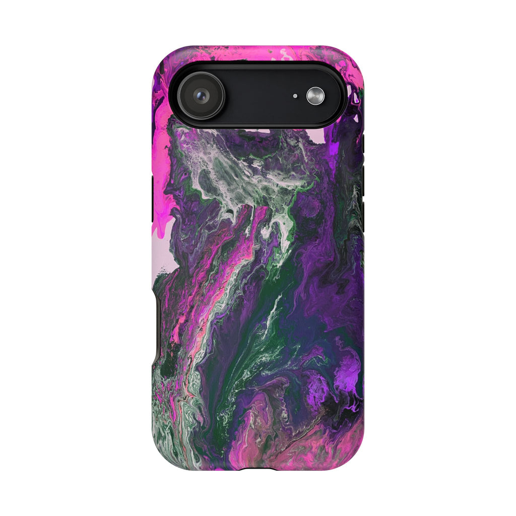 Fuchsia Coreline X MagSafe iPhone Case – Abstract Art Design, Shockproof for iPhone 14–17 Pro & Pro Max