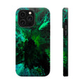 Emerald Collapse MagSafe iPhone Case – Abstract Art Design, Shockproof for iPhone 14–17 Pro & Pro Max