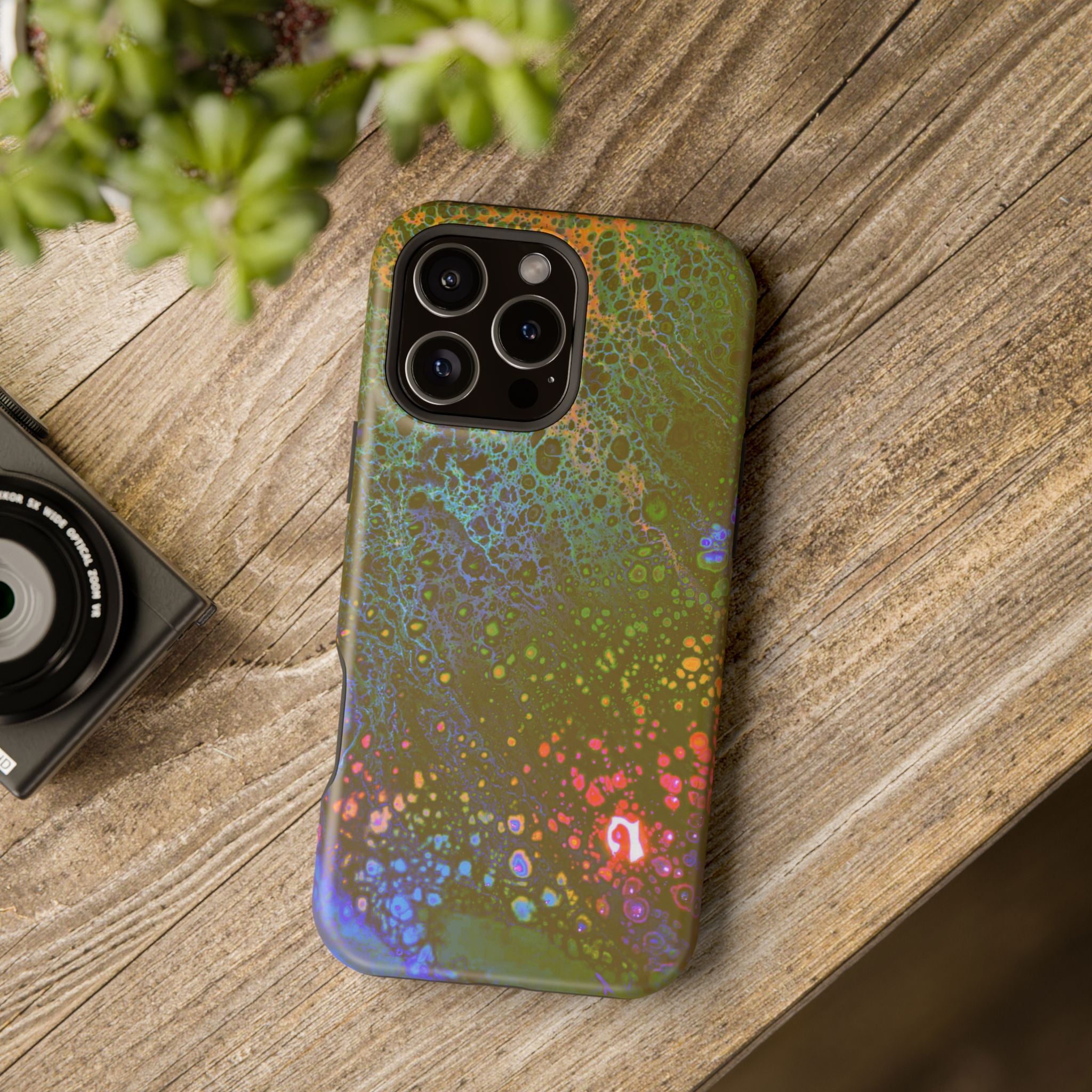 Chromatic Pulse MagSafe iPhone Case – Abstract Art Design, Shockproof for iPhone 14–17 Pro & Pro Max