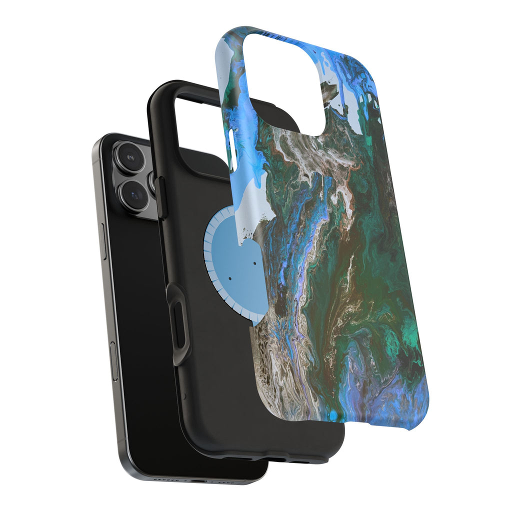 Cobalt Overdrive X MagSafe iPhone Case – Abstract Art Design, Shockproof for iPhone 14–17 Pro & Pro Max