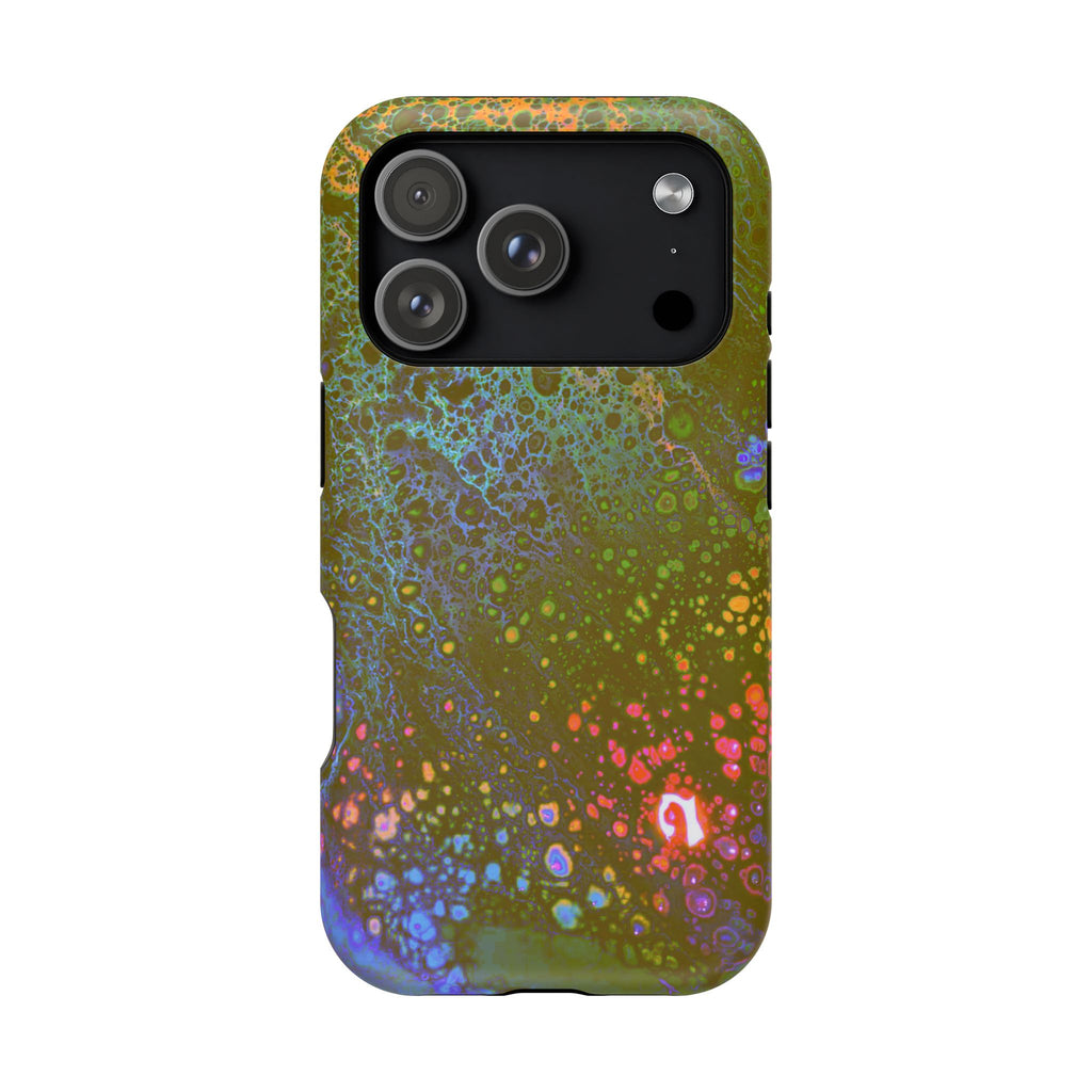 Chromatic Pulse MagSafe iPhone Case – Abstract Art Design, Shockproof for iPhone 14–17 Pro & Pro Max