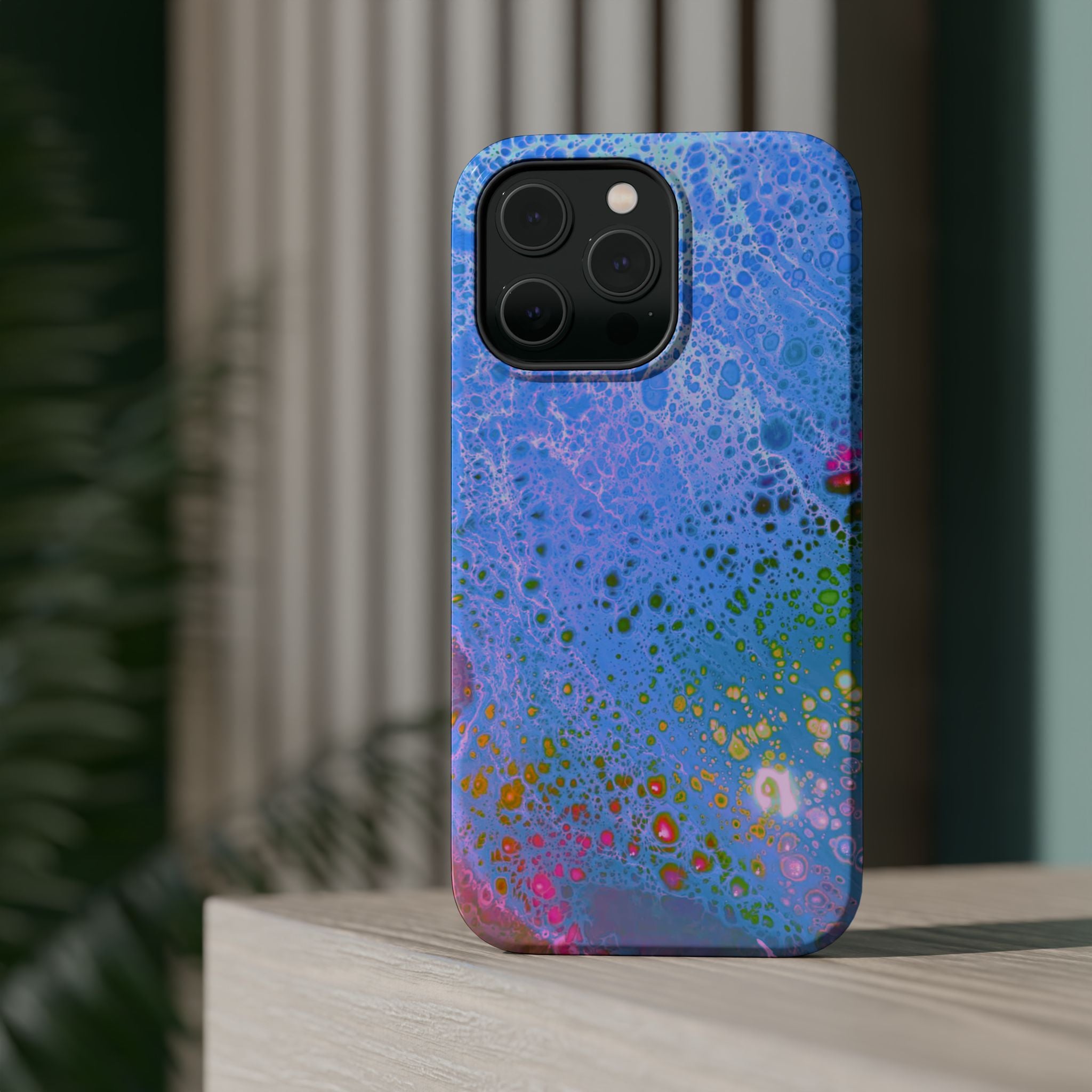 Frost Bloom MagSafe iPhone Case – Abstract Art Design, Shockproof for iPhone 14–17 Pro & Pro Max