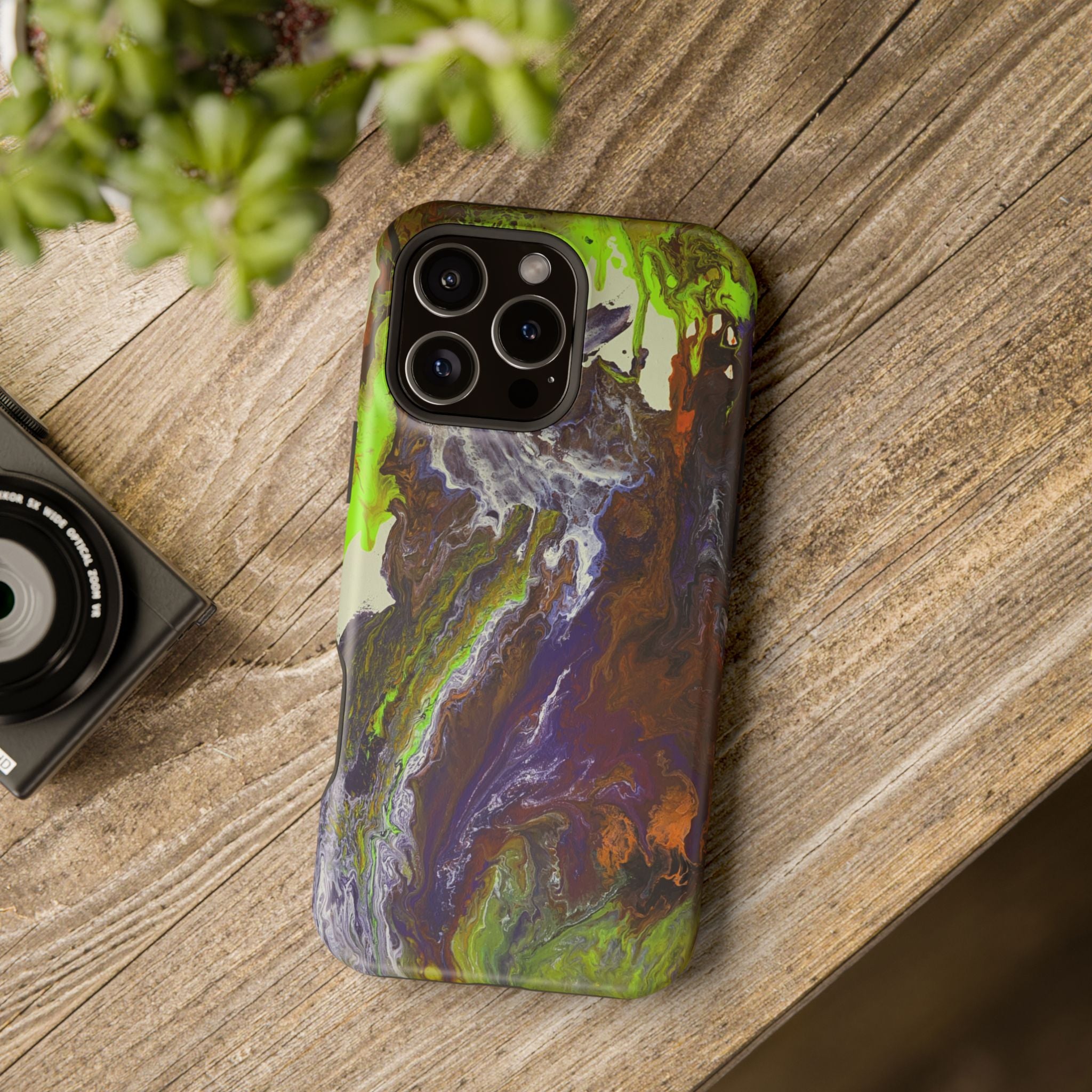 Aurora Bloom X MagSafe iPhone Case – Abstract Art Design, Shockproof for iPhone 14–17 Pro & Pro Max