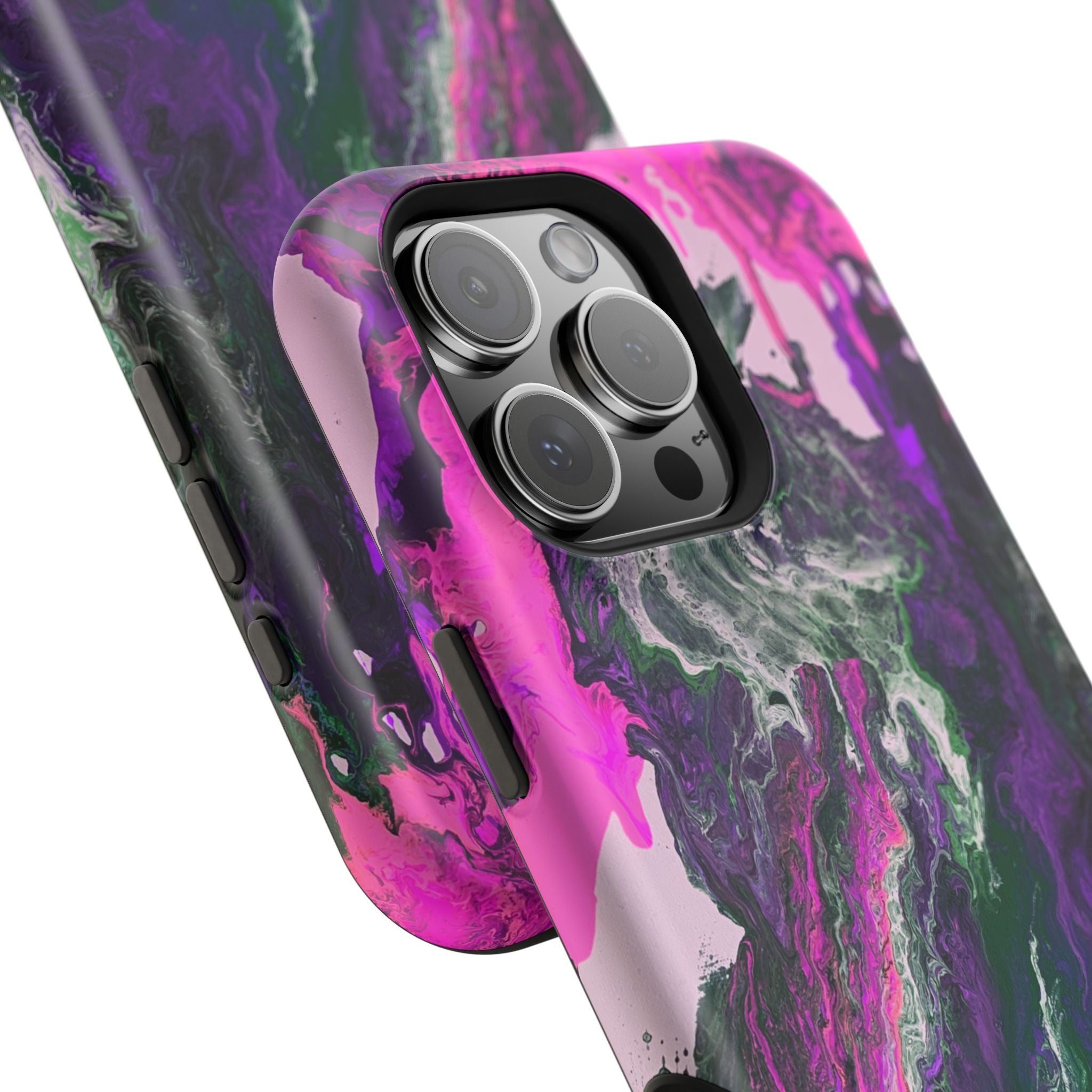 Fuchsia Coreline X MagSafe iPhone Case – Abstract Art Design, Shockproof for iPhone 14–17 Pro & Pro Max