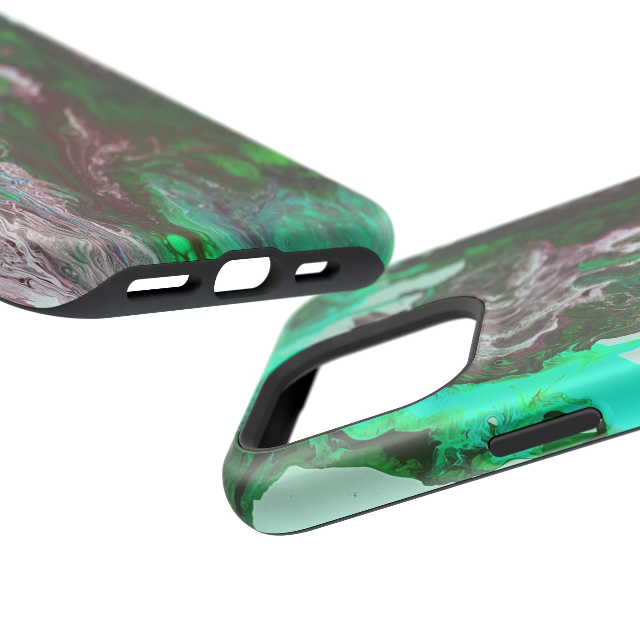 Mint Overdrive X MagSafe iPhone Case – Abstract Art Design, Shockproof for iPhone 14–17 Pro & Pro Max