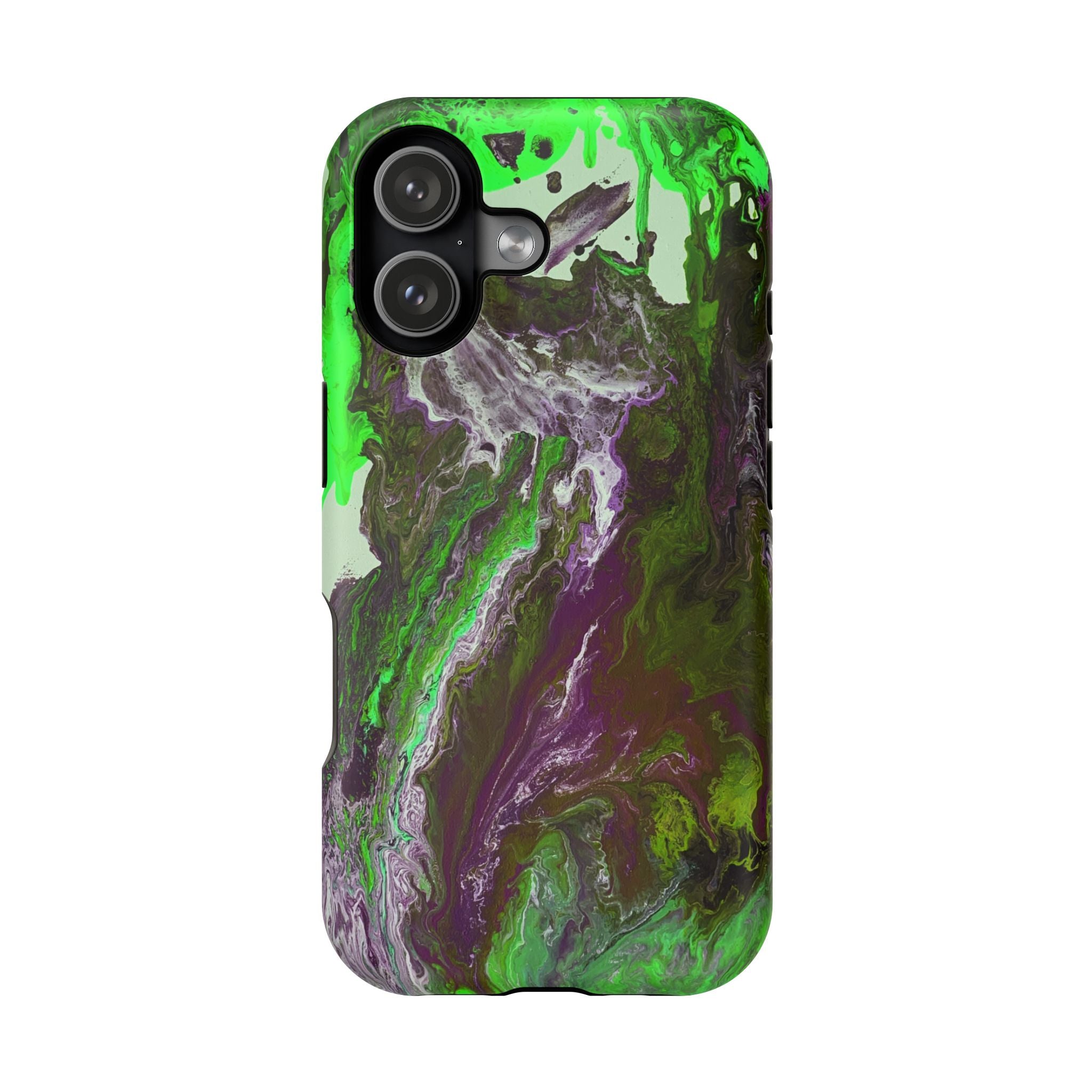 Biohazard Flow X MagSafe iPhone Case – Abstract Art Design, Shockproof for iPhone 14–17 Pro & Pro Max